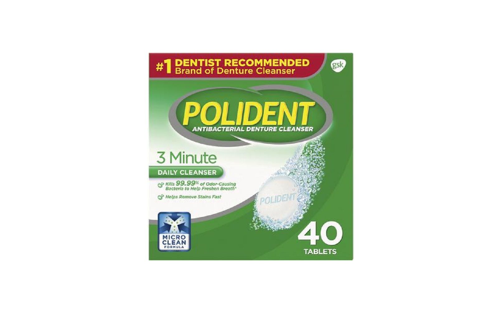 Polident® 3-minute antibacterial denture cleanser - glaxosmithkline