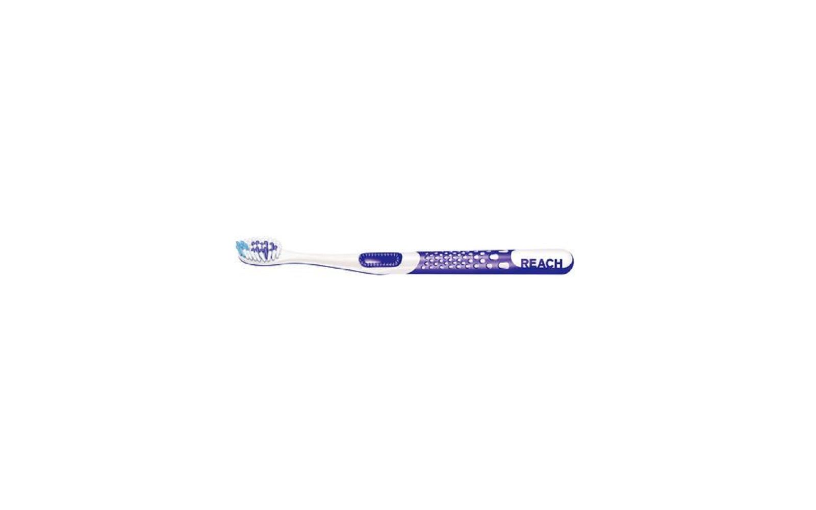 Reach® total care floss clean™ toothbrush – soft, 12/pkg