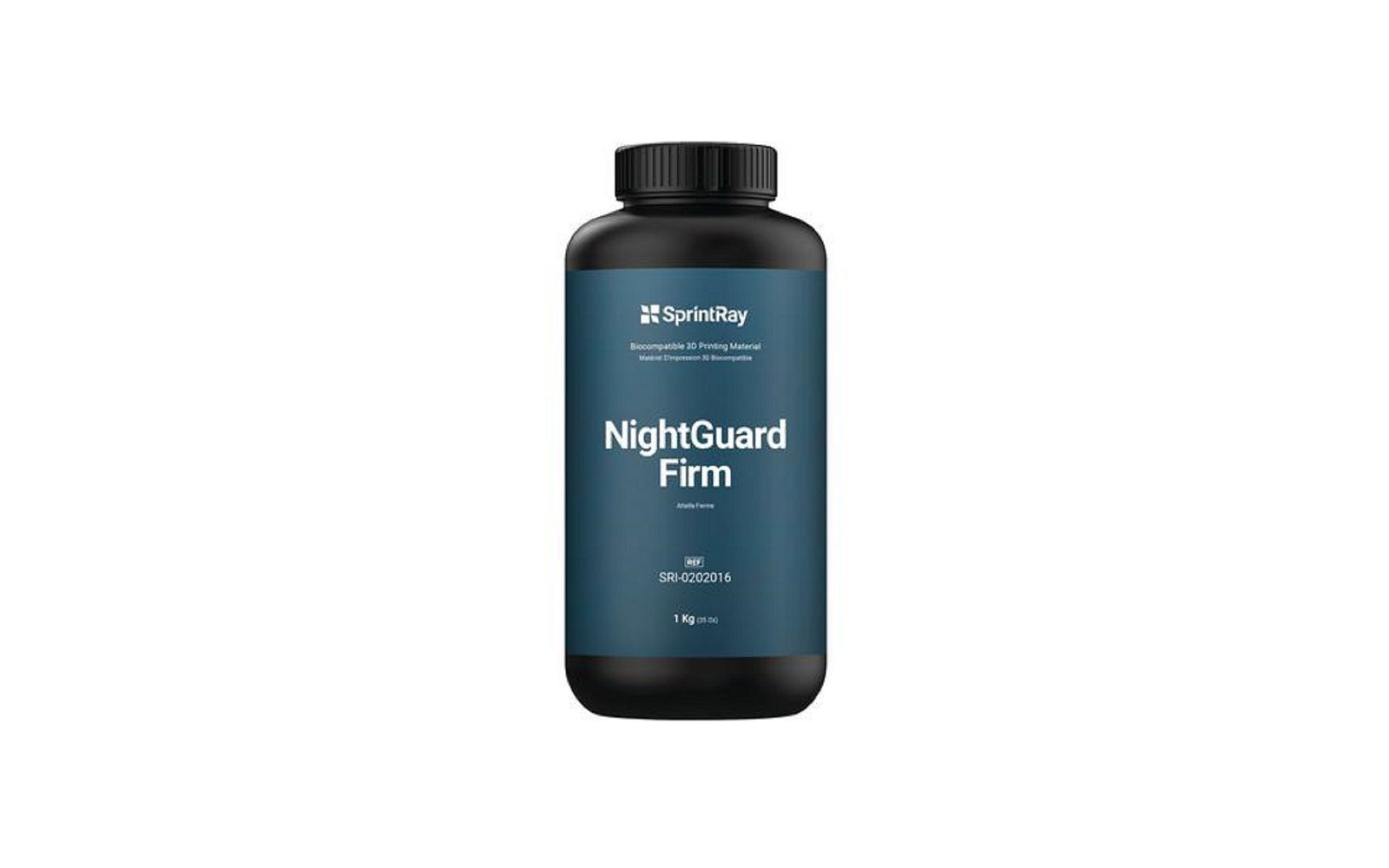 Sprintray nightguard firm biocompatible 3d printing material, 1 kg bottle