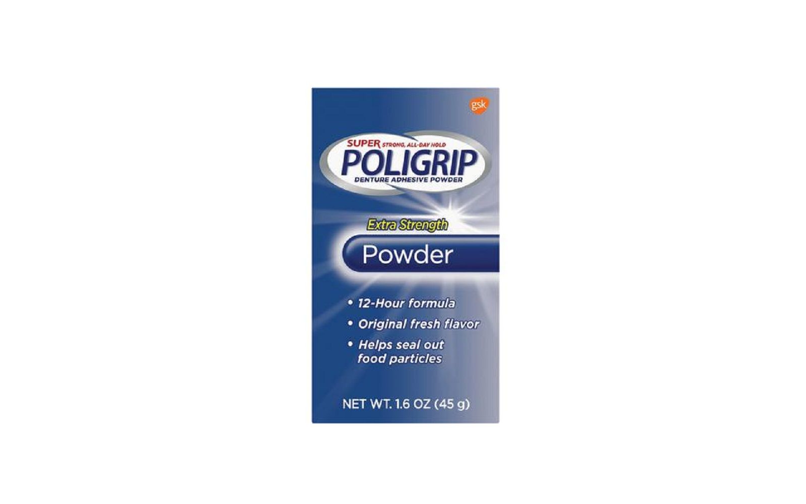 Super poligrip® extra strength powder, 1. 6 oz bottle