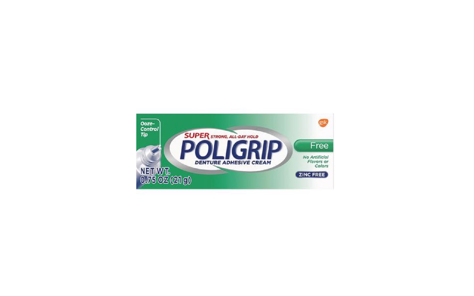 Super Poligrip® Free Denture Adhesive Cream – 0.75 oz, 12/Pkg