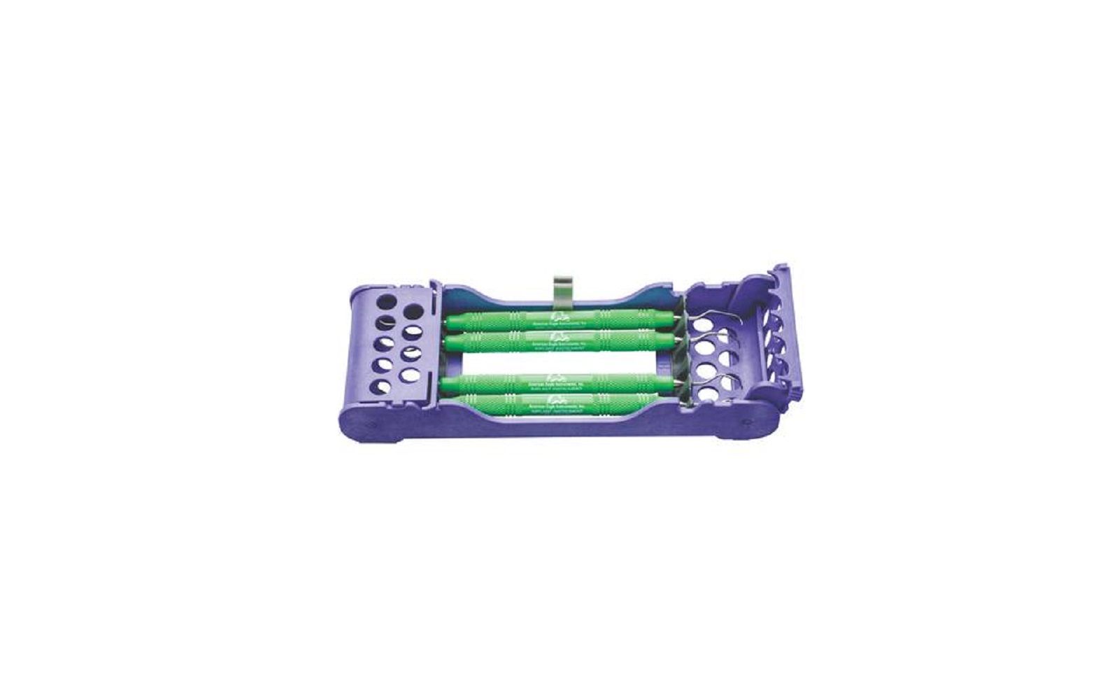 Titanium implant instruments – kit with purple zirc cassette