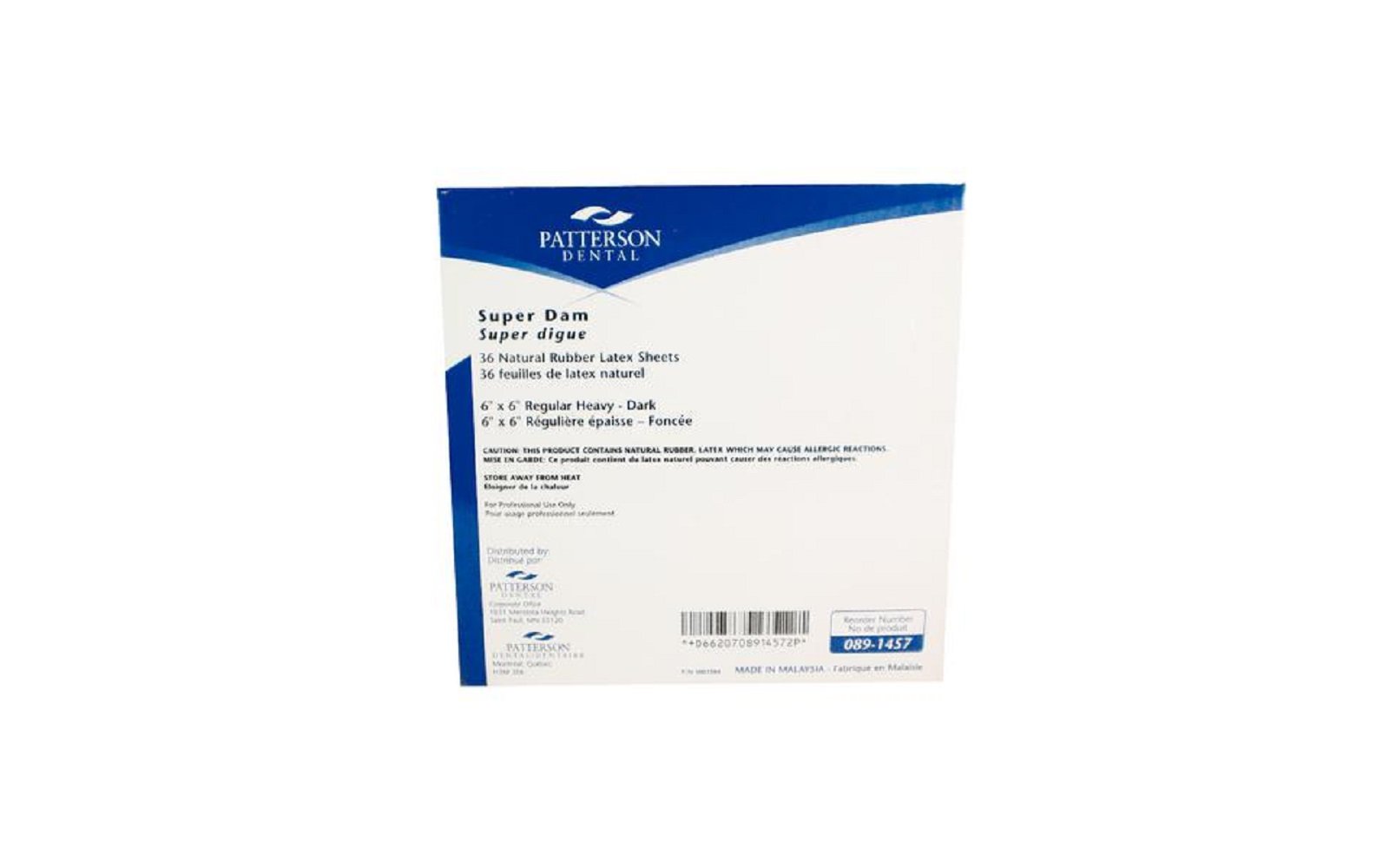 Patterson® super dam – heavy 6" x 6", 36/pkg - patterson dental supply