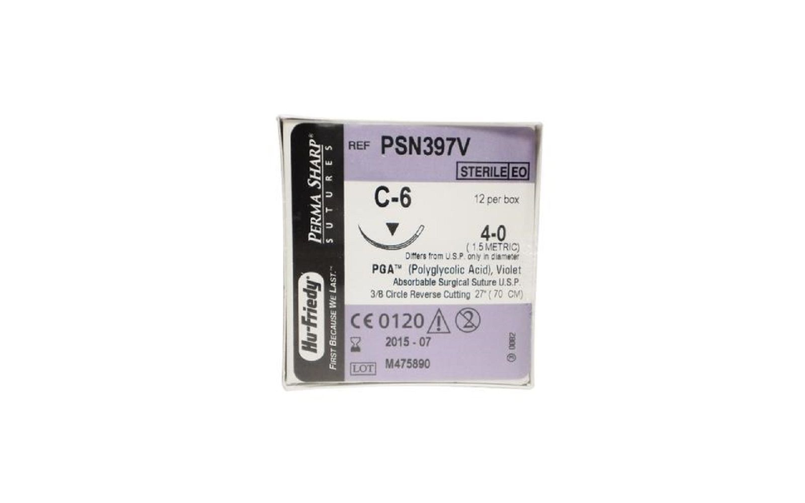 Perma sharp® polyglycolic acid (pga) violet braided absorbable sutures, 12/pkg - hu-friedy manufacturing co inc