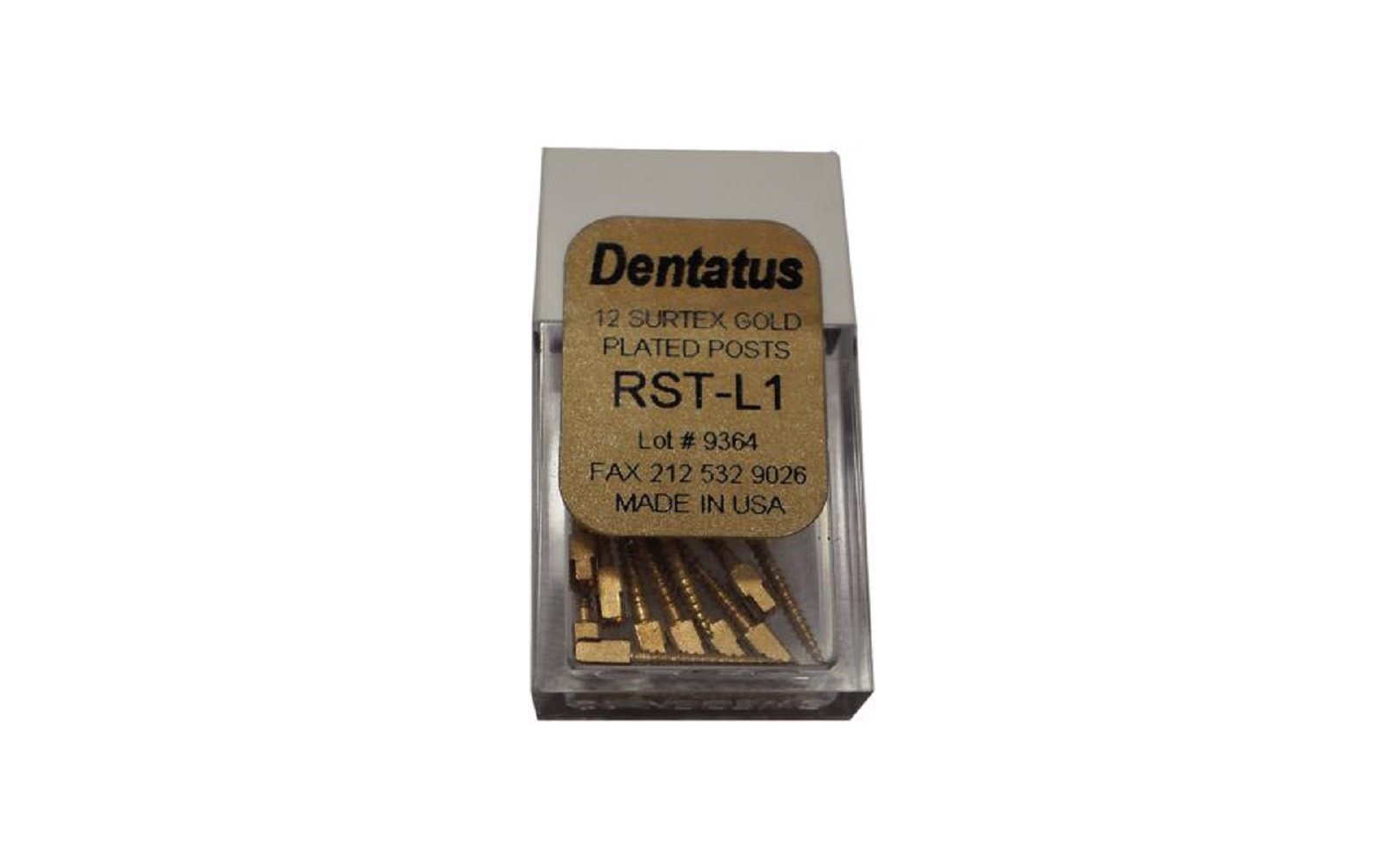 Surtex™ surface treated gold-plated post refill – long, length 11. 8 mm, 12/pkg - dentatus usa ltd