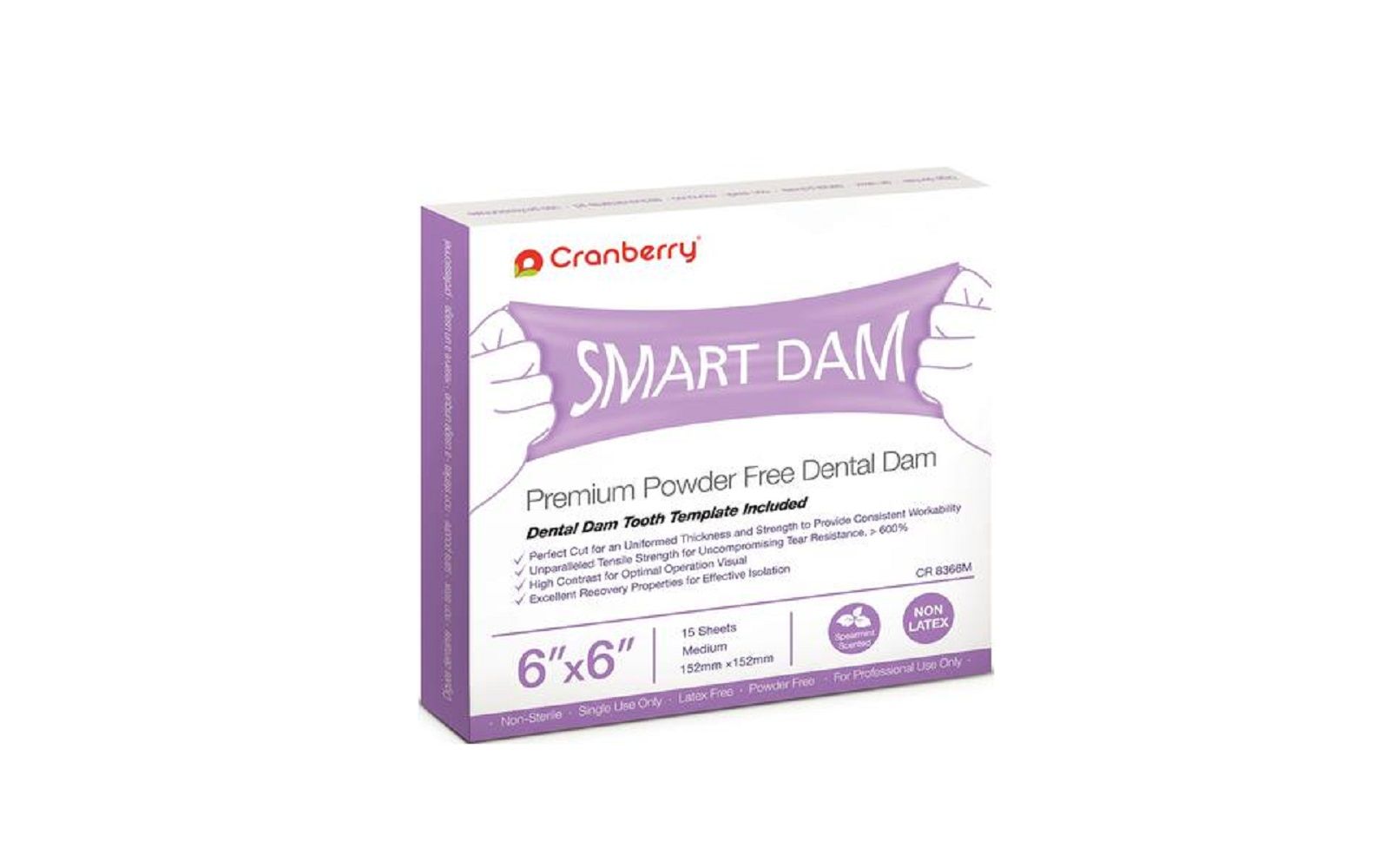 Smart rubber dam – nonlatex, mint scented, 6" x 6"