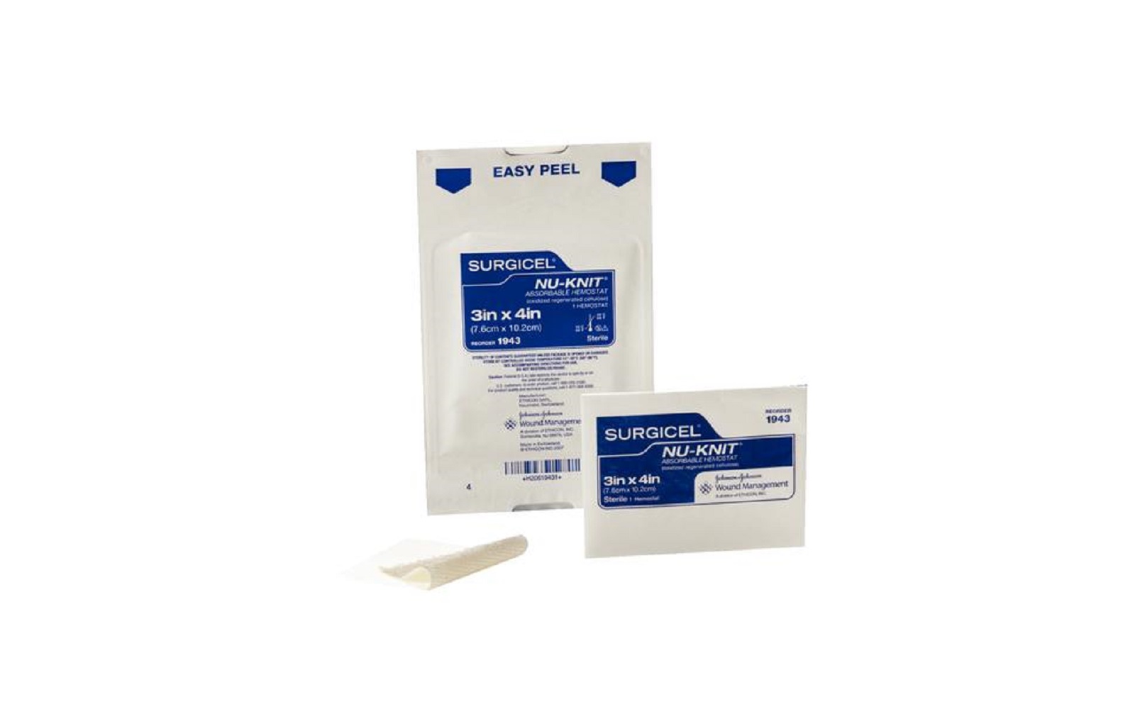 Surgicel® nu-knit™ absorbable hemostat – 3" x 4", 12/pkg