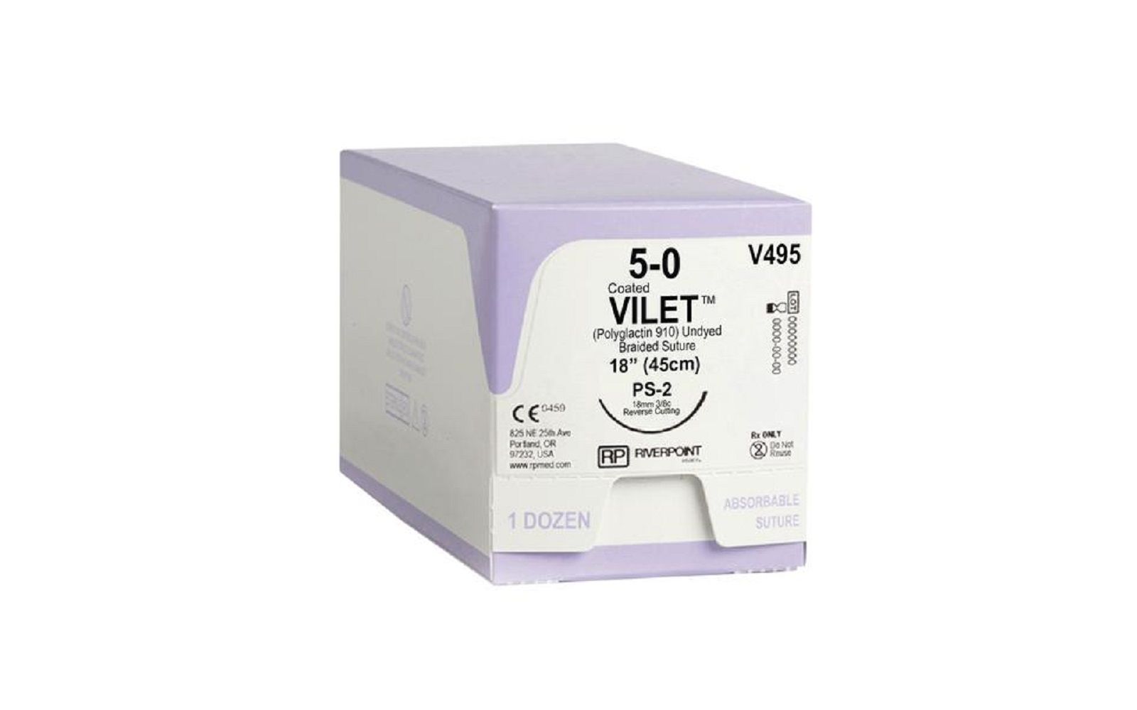 Vilet® pgla absorbable braided sutures, 12/pkg - riverpoint medical