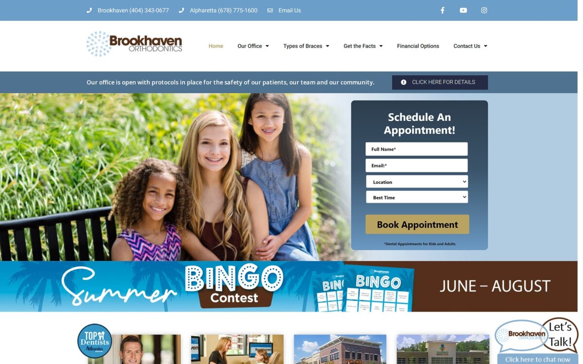 brookhavenorthodontics.net screenshot