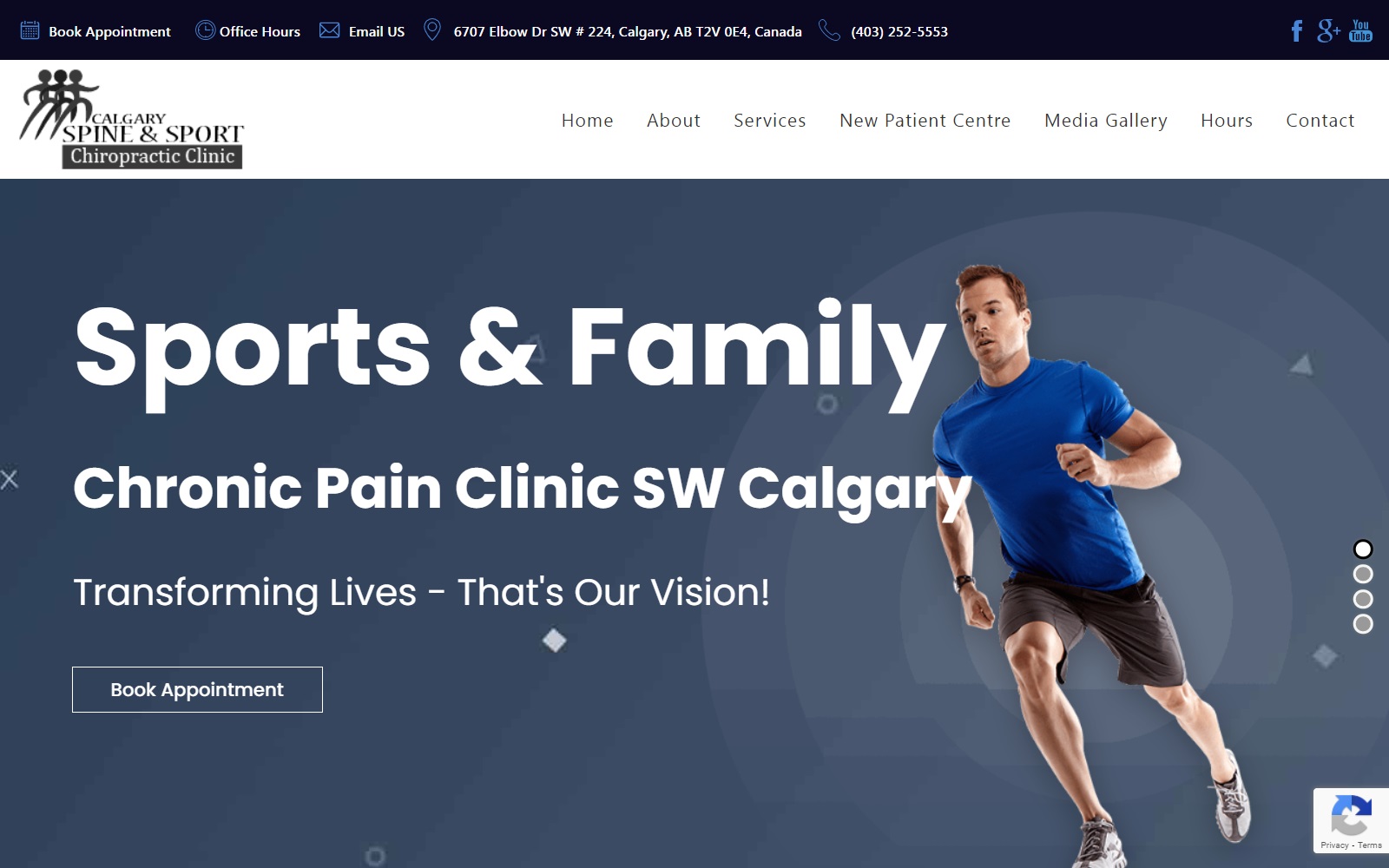 calgaryspineandsport.com screenshot