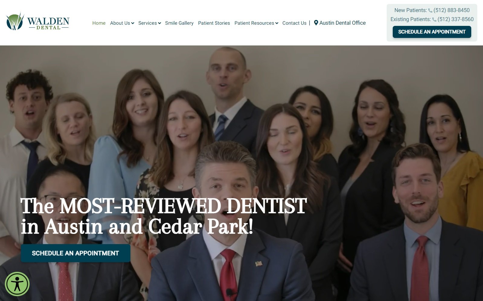 The screenshot of walden dental