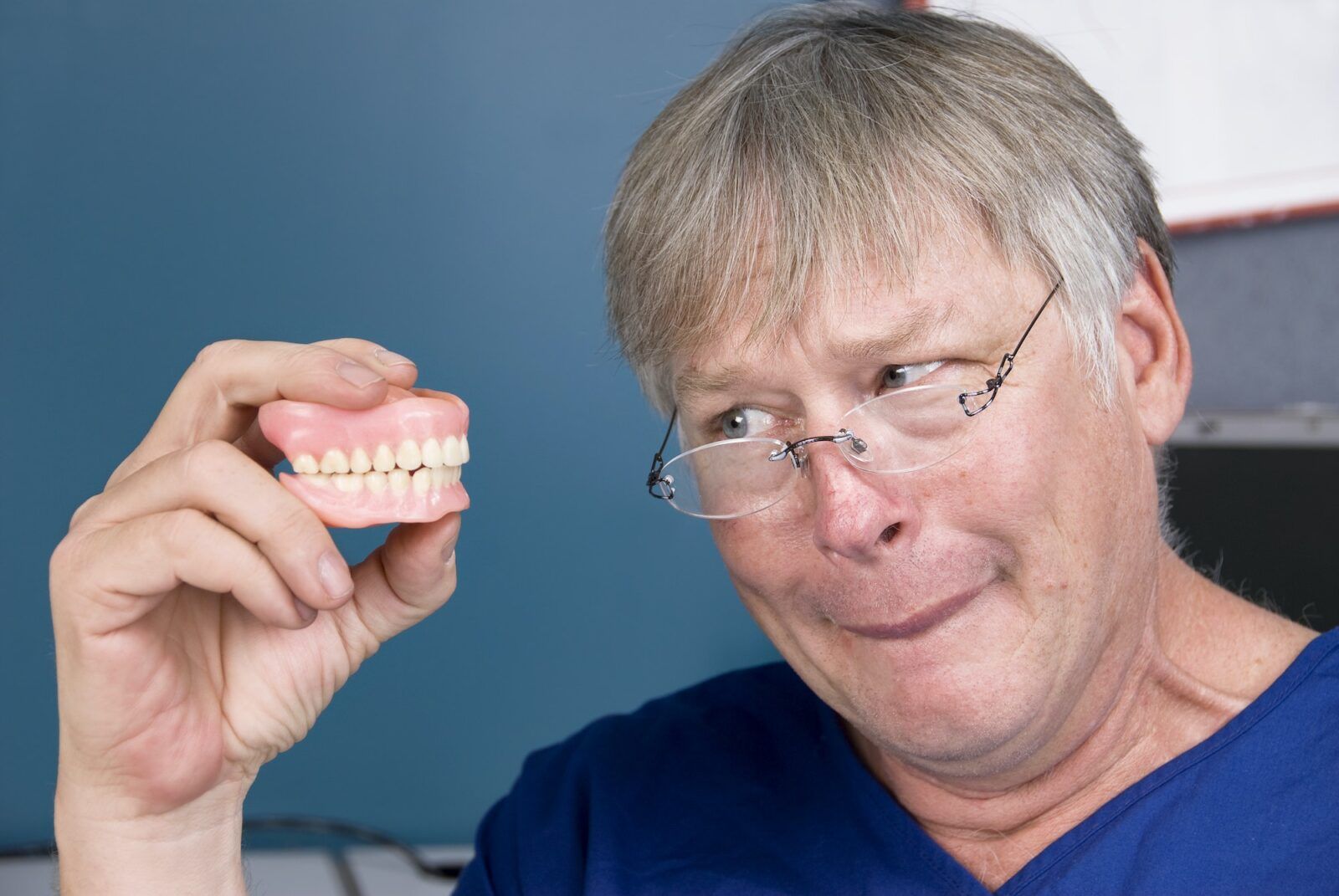 Man and his dentures