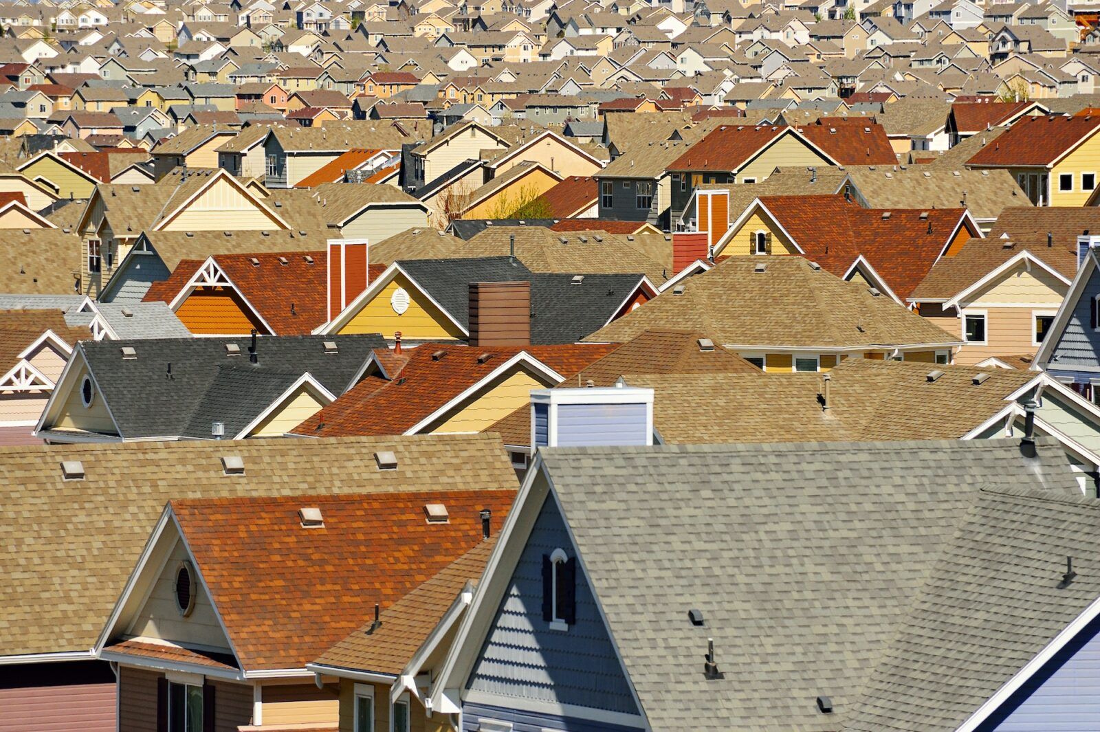 54666,Rooftops in suburban development, Colorado Springs, Colorado, United States