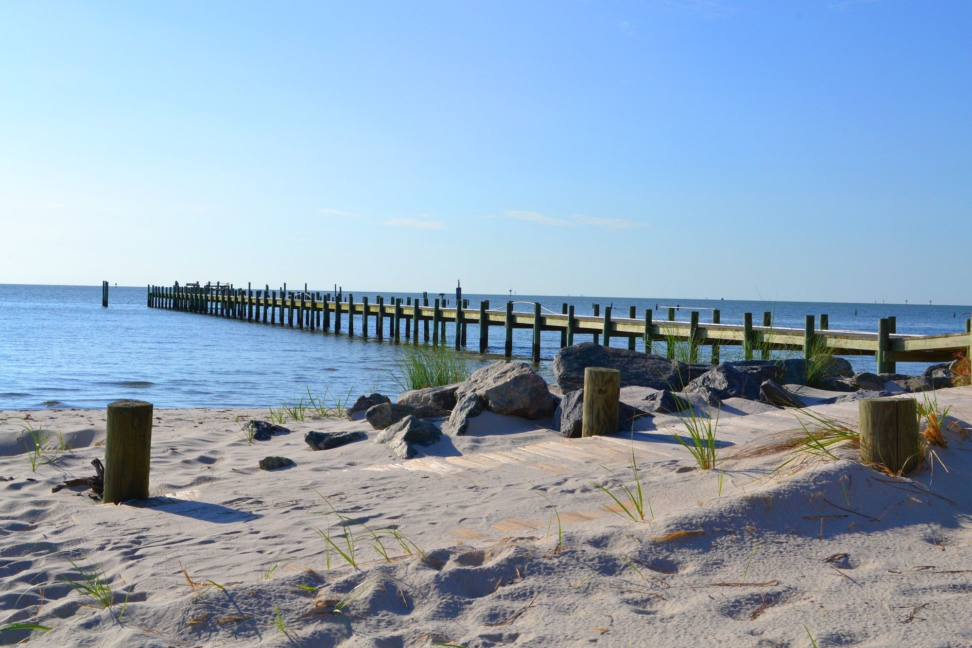 A pier or dock leading out into the Chesapeake Bay, VA