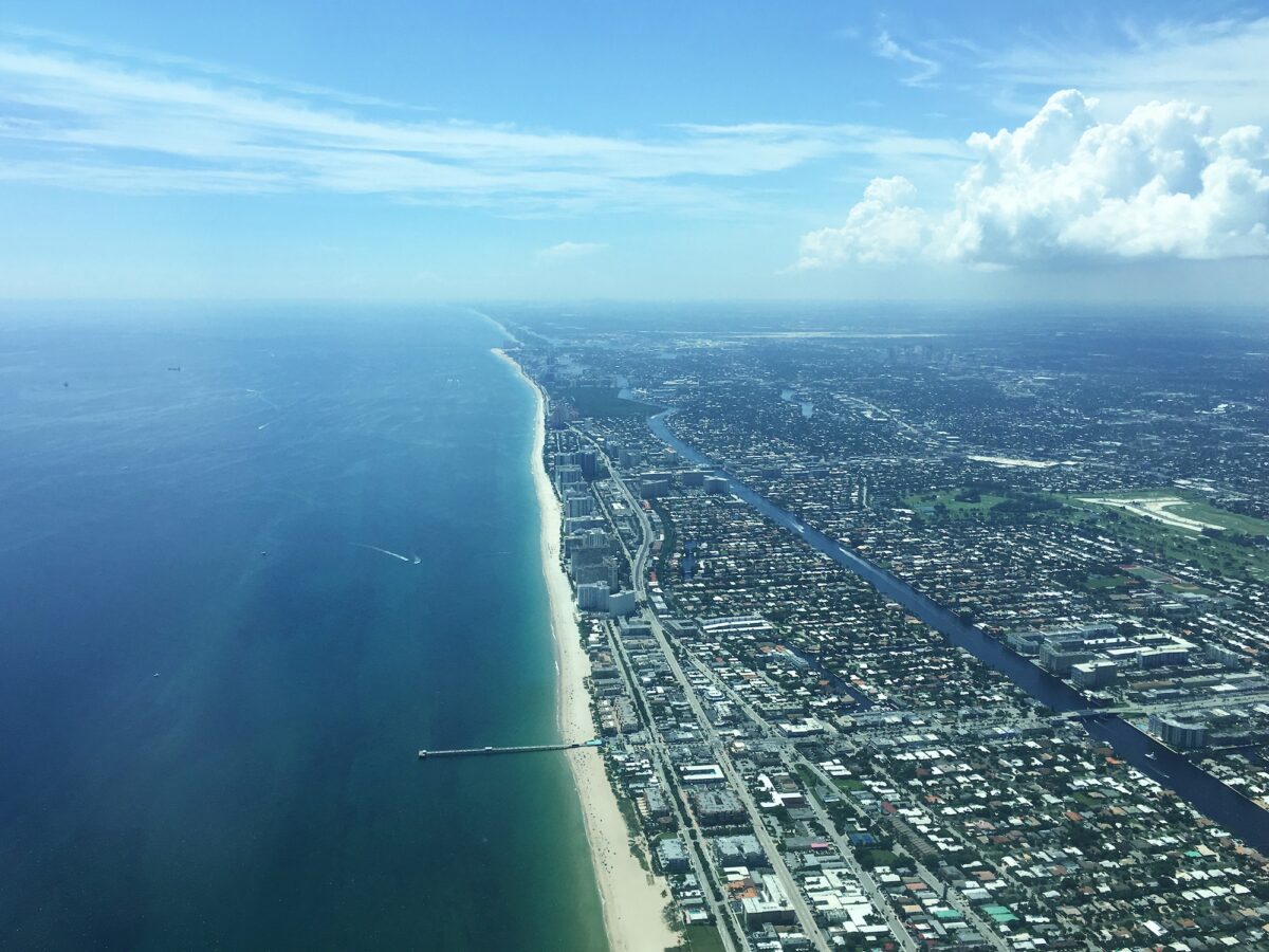 Aerial view of Miami Hollywood, Florida, USA