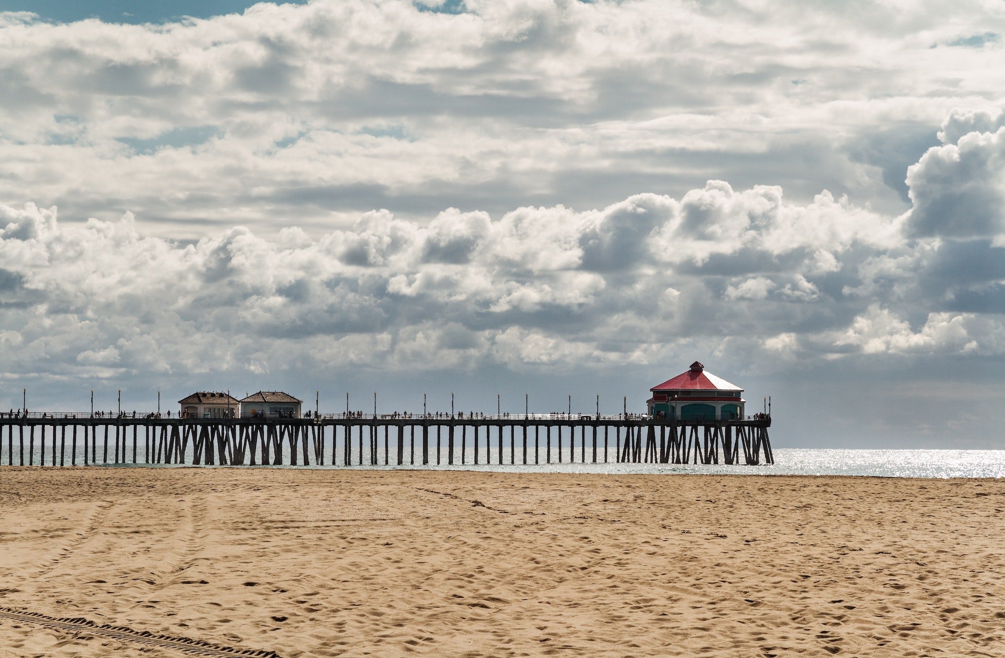 Beautiful cloudy sky at Huntington Beach, California