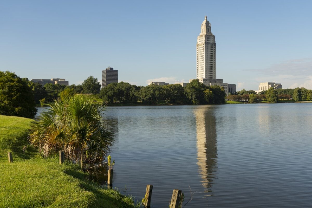 Blue Skies at the State Capital Building Baton Rouge Louisiana