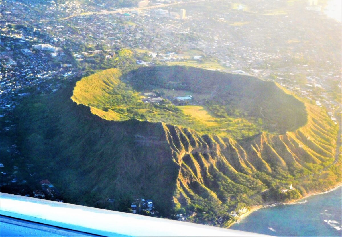 Diamond Head, Waikiki, Honolulu, Hawaii! Seen From the Airplane Above! NOMINATED!!