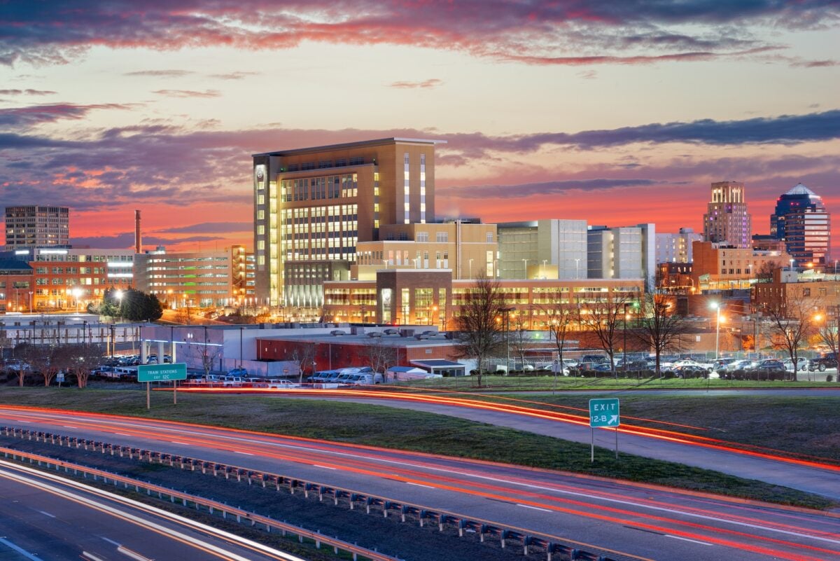 Durham, North Carolina, USA Downtown Skyline