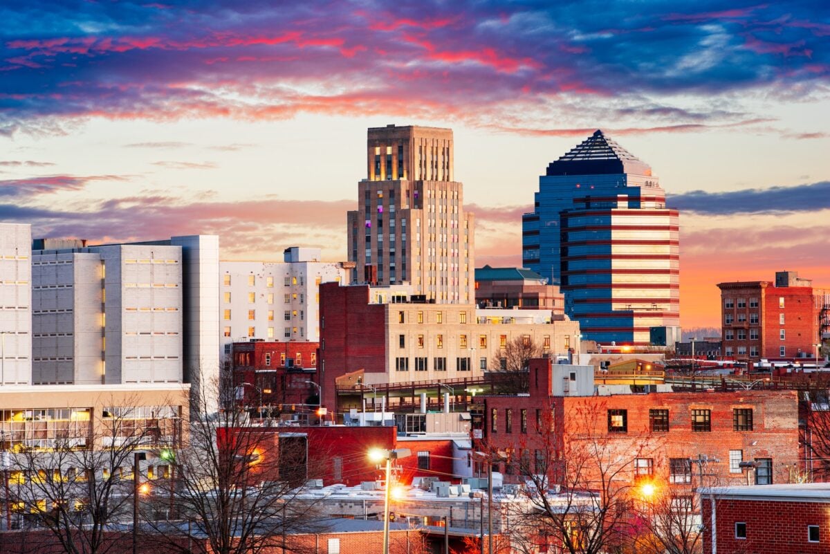 Durham, North Carolina, USA Downtown Skyline