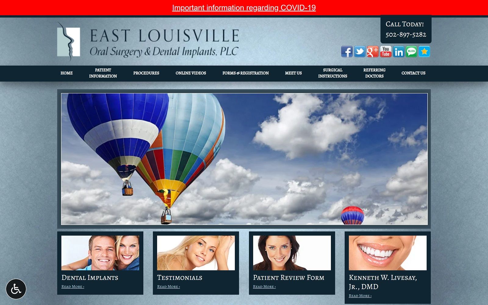 Eastlouisvilleoralsurgery. Com-screenshot