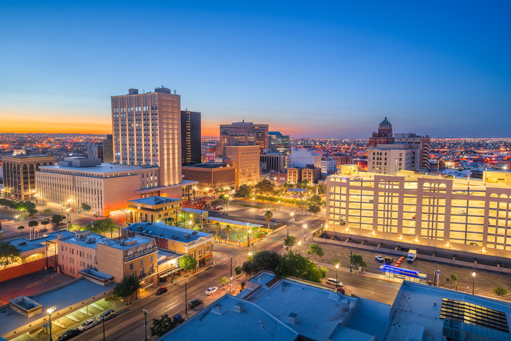 El Paso, Texas, USA Downtown City Skyline