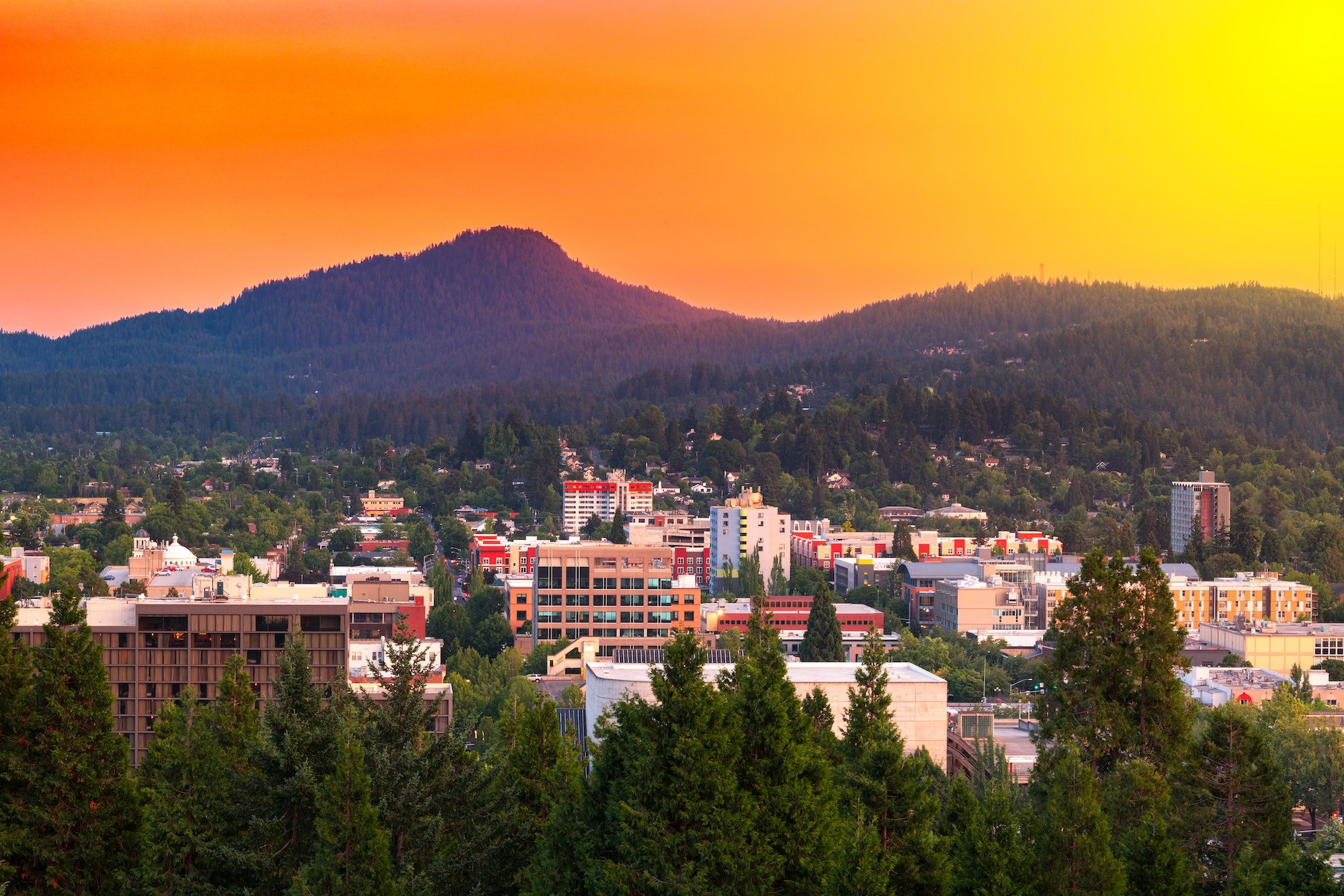 Eugene, Oregon, USA Downtown Cityscape