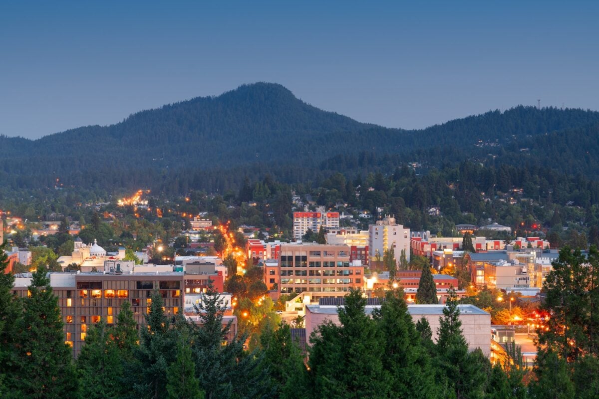 Eugene, Oregon, USA Downtown Cityscape