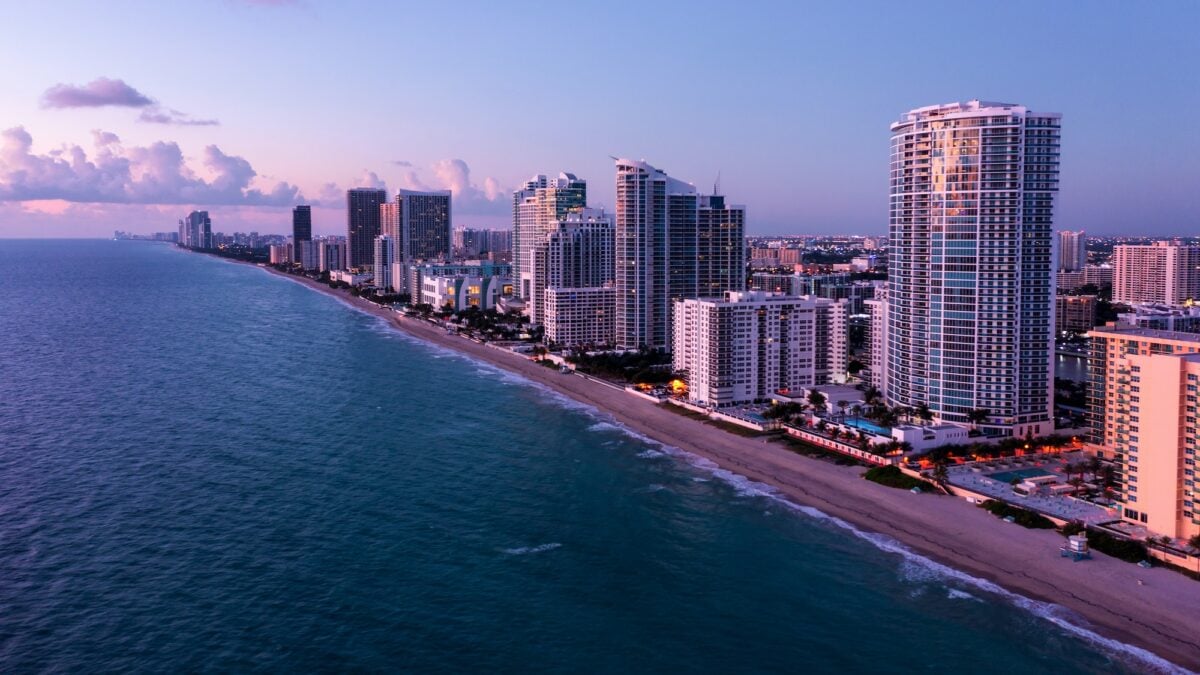 Hollywood Florida sunrise aerial view