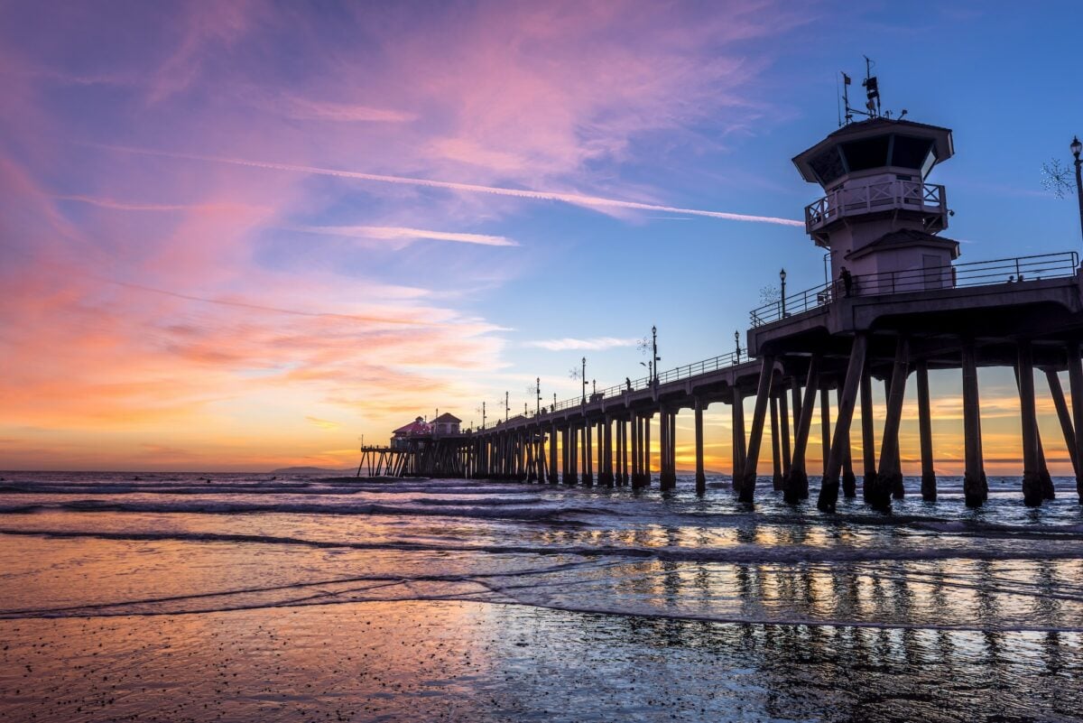 Huntington beach Pier at Sunset