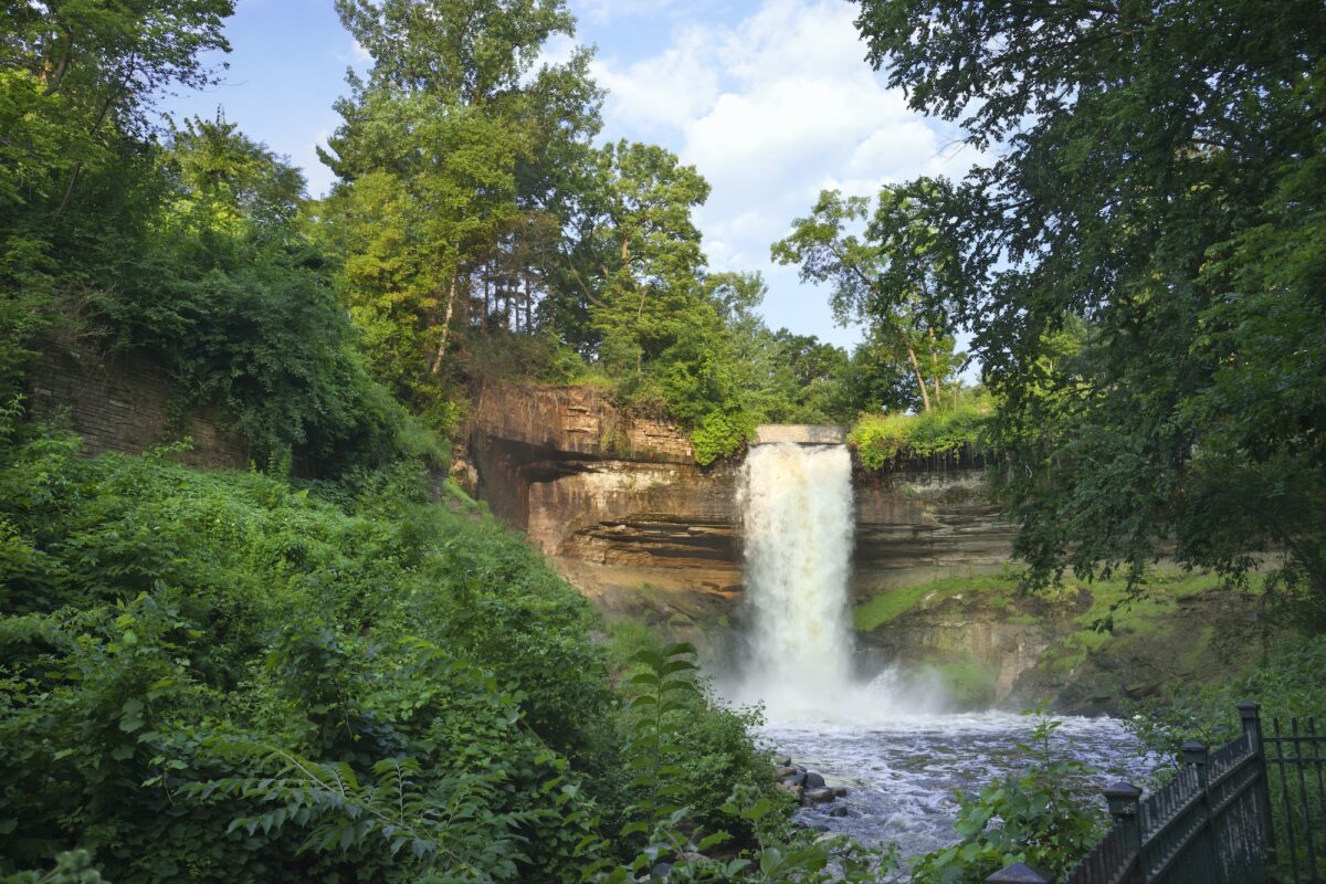 Minnehaha Falls in Minneapolis Minnesota in Morning Light