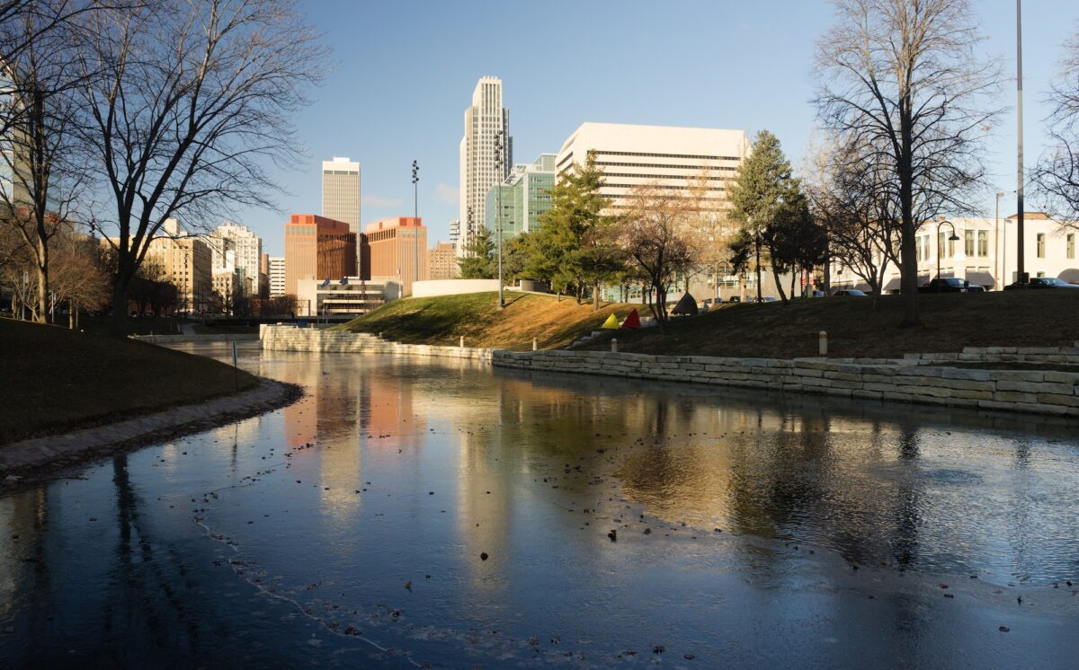 Omaha Nebraska Downtown City Skyline Missouri River