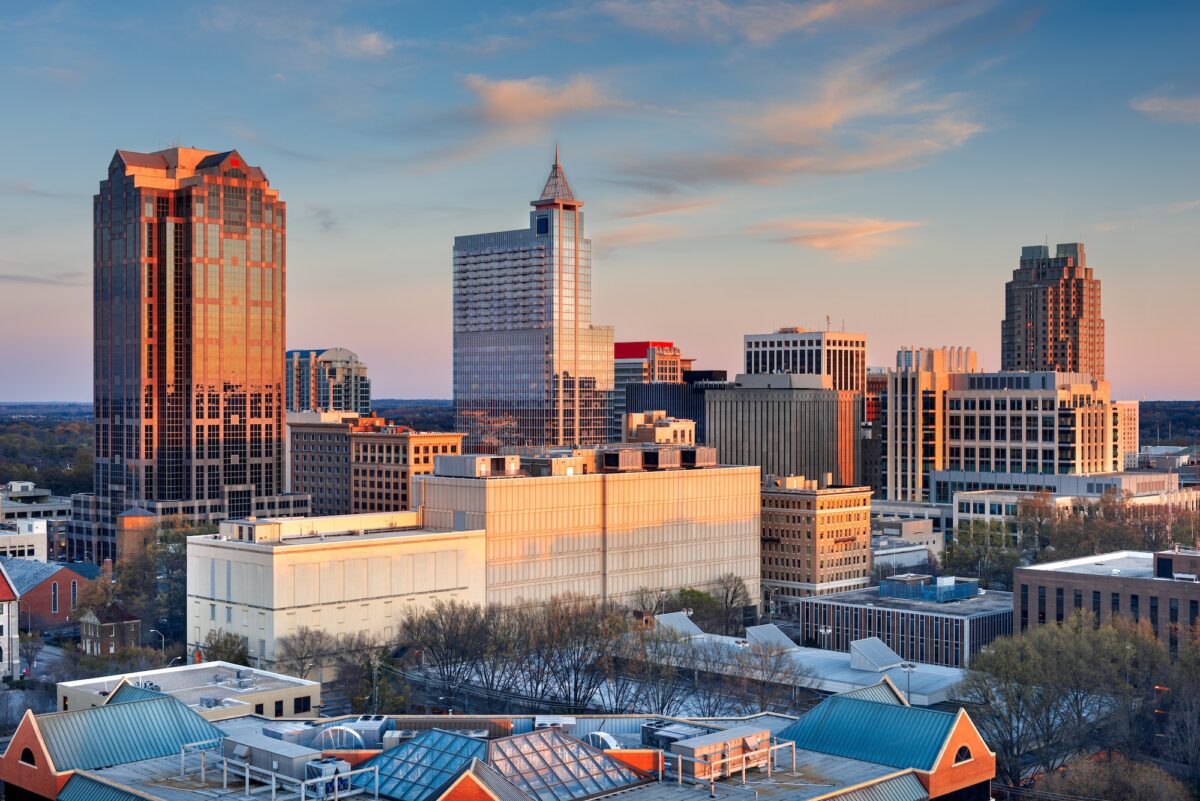 Raleigh, North Carolina, USA Downtown City Skyline