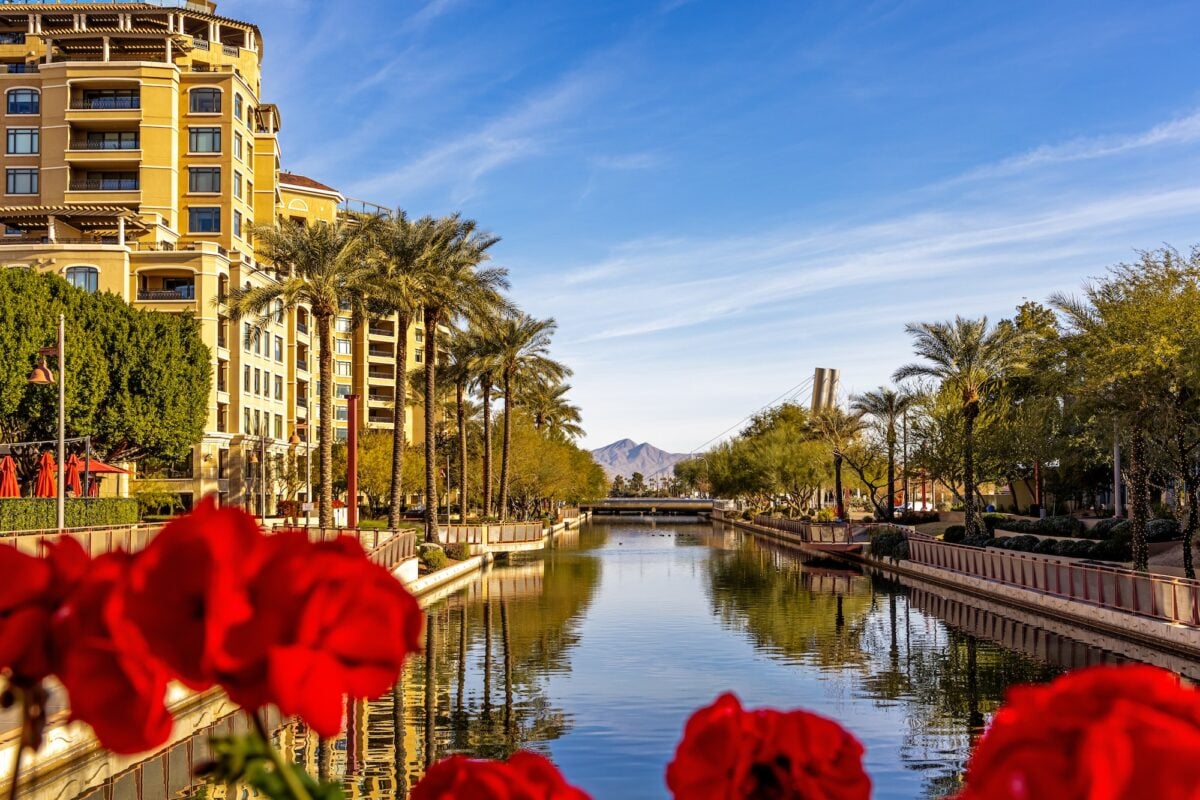 Scottsdale Arizona Waterfront Canal Scene