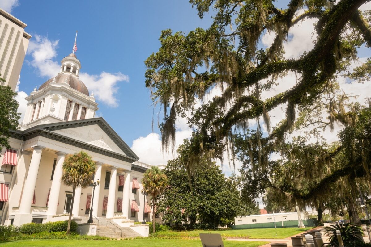 Security Barriers Protect The State Capital Building in Tallahassee