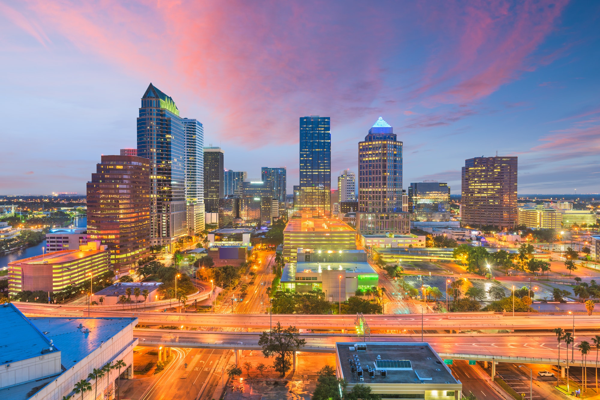 Tampa, Florida, USA aerial downtown skyline