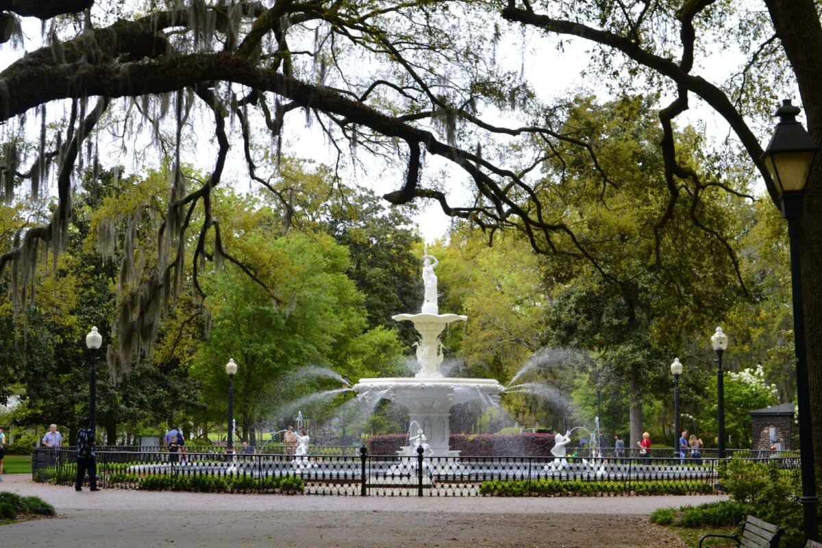 The fountain in Forsyth Park, Savannah GA Georgia