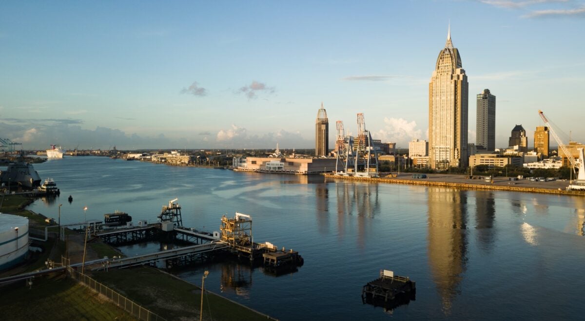 Waterfront Port Mobile River Riverfront Alabama State USA