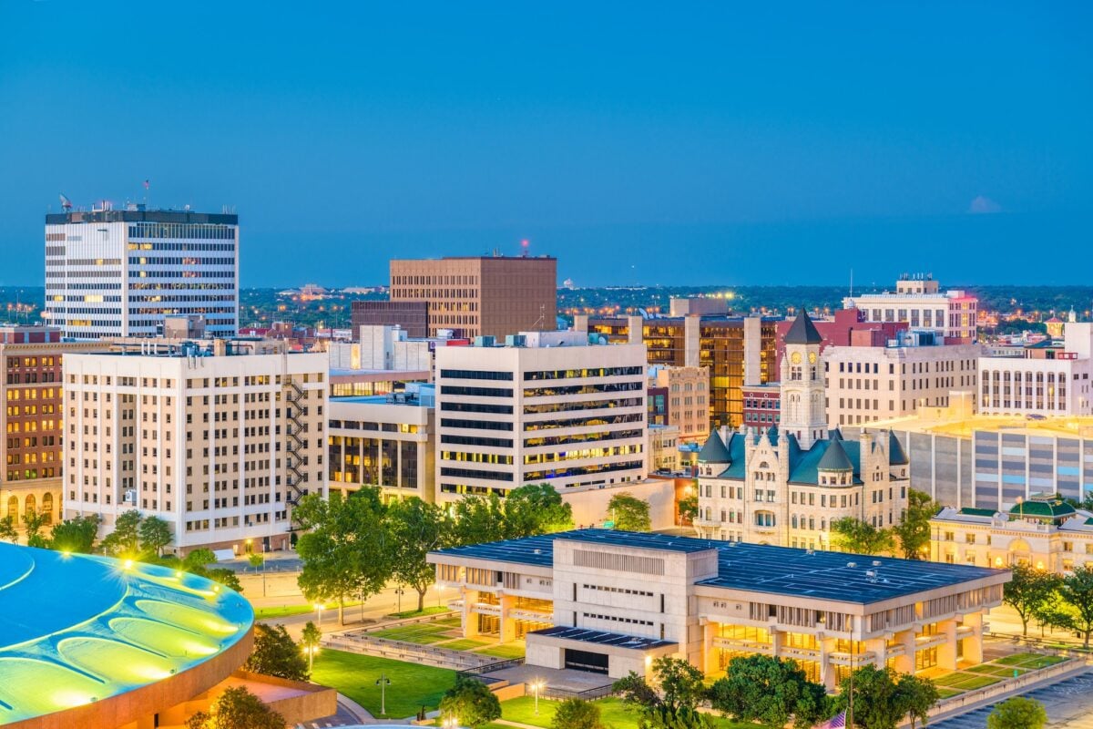 Wichita, Kansas, USA Downtown Skyline