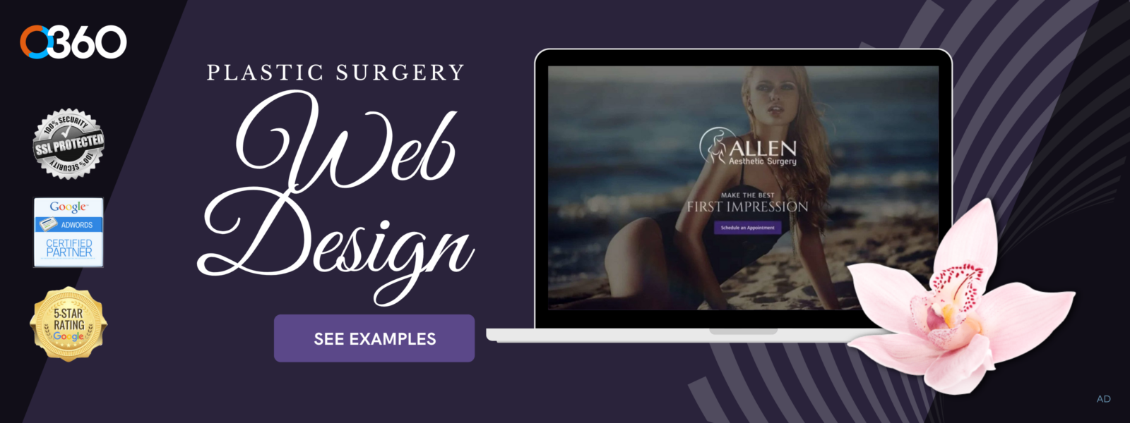 Plastic surgery web design o360 ad