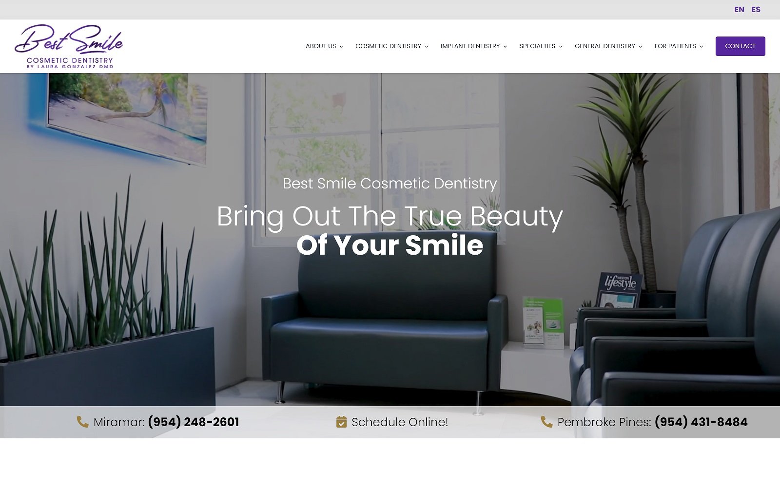 The screenshot of best smile cosmetic dentistry bestsmile. Us dr. Laura gonzalez website