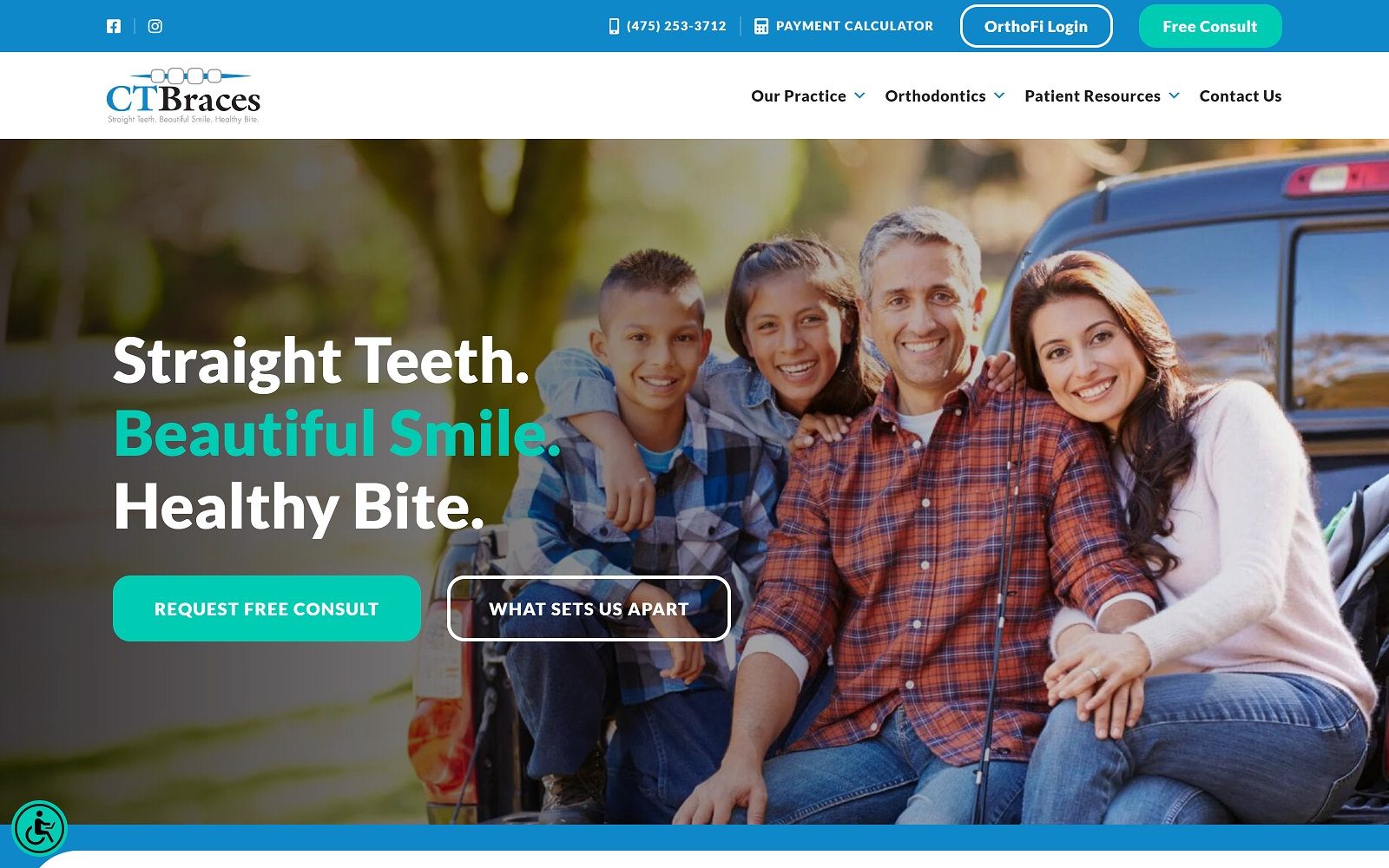 The screenshot of ct braces - bridgeport orthodontics ctbraces. Com website