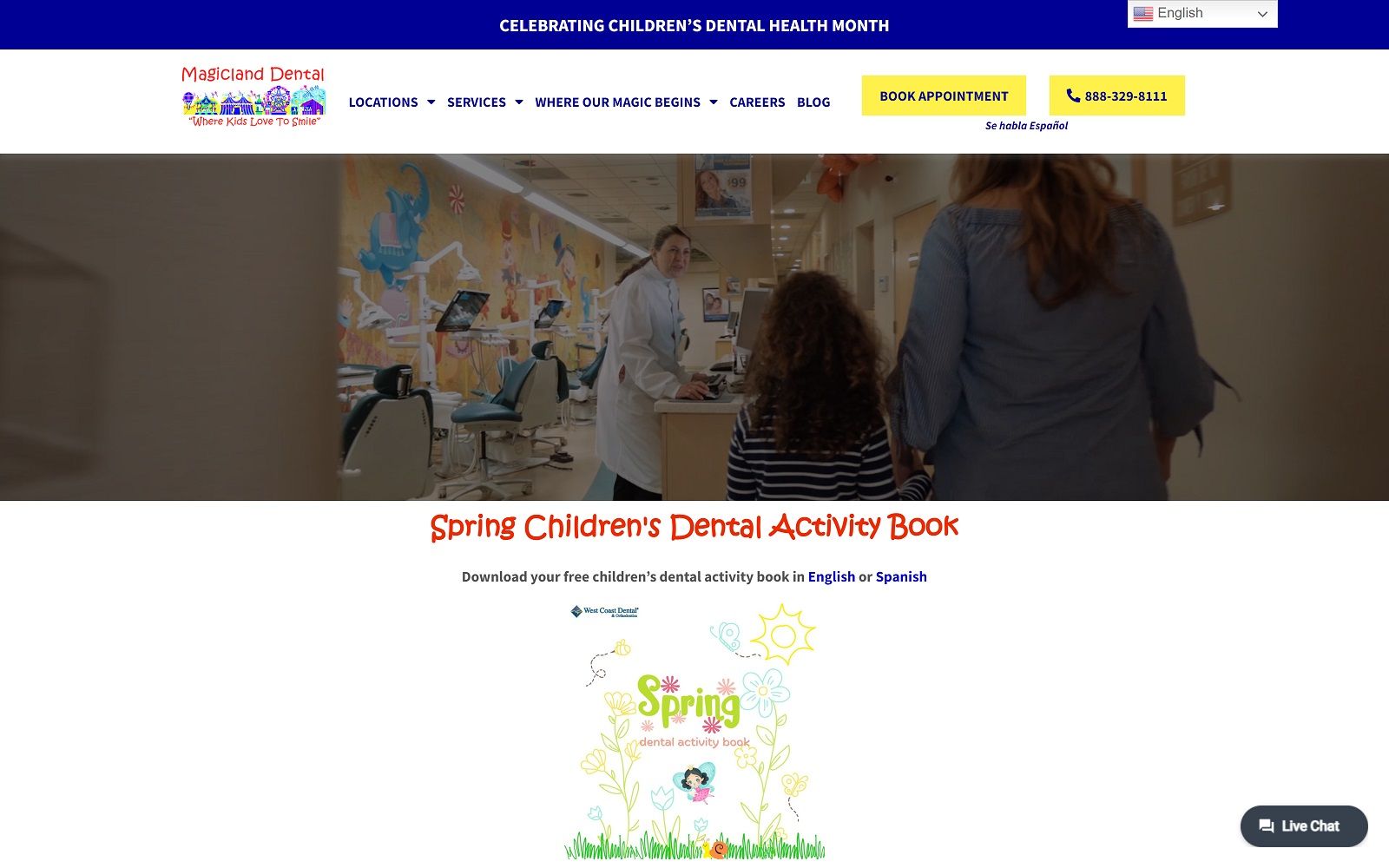 The screenshot of magicland childrens dental of torrance magiclanddental. Com website