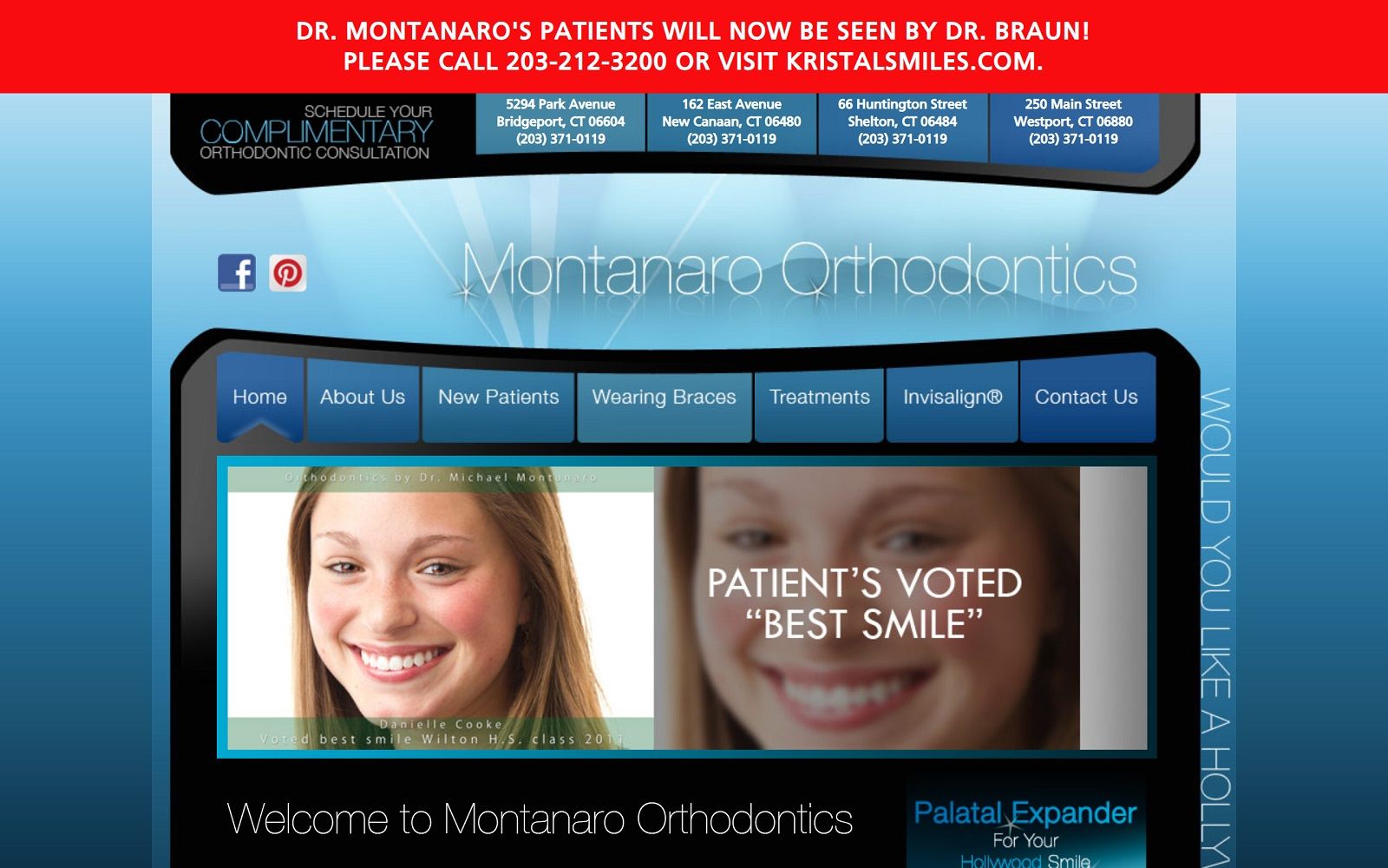 The screenshot of montanaro michael dds montanaroorthodontics. Com website