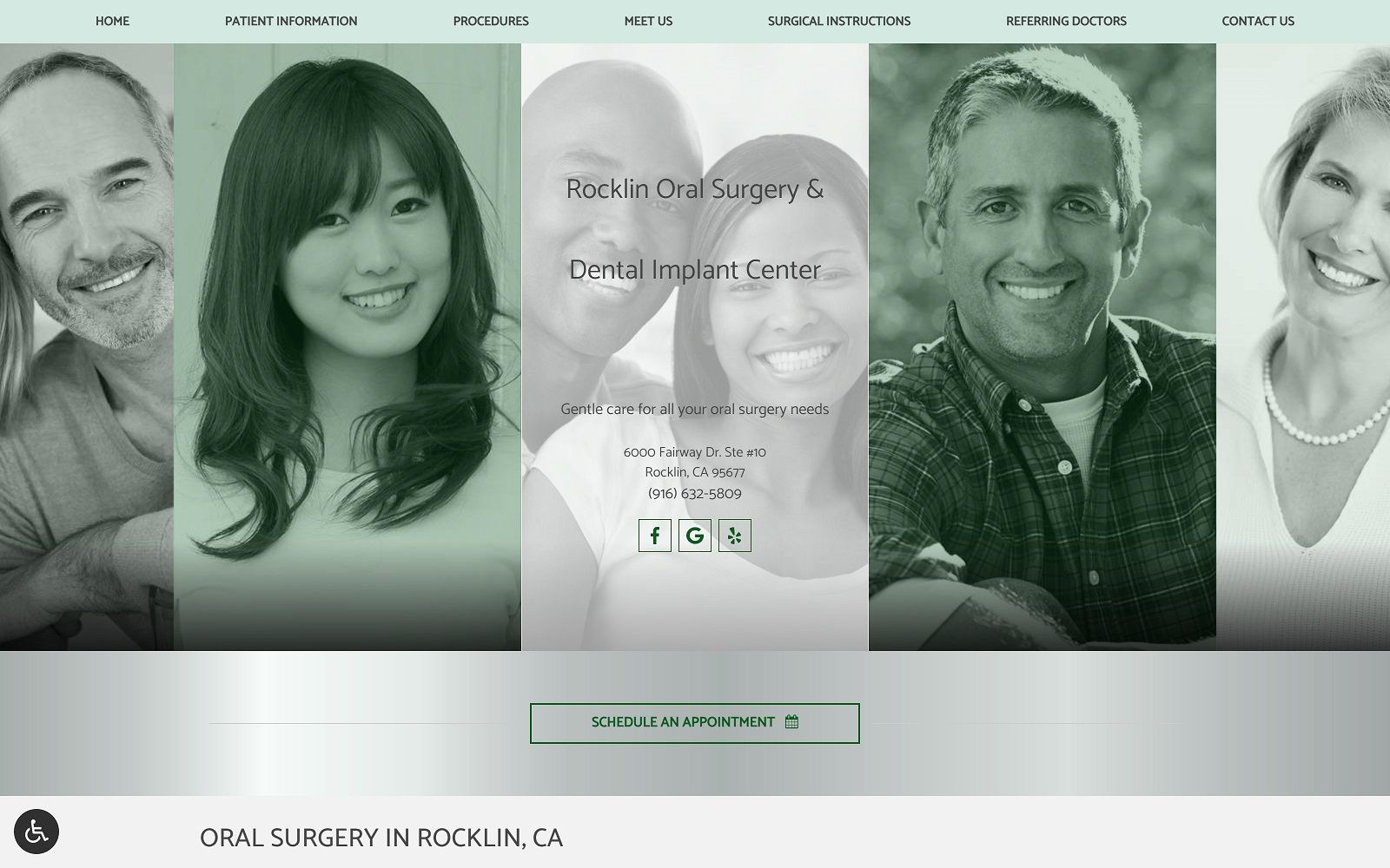 The screenshot of rocklin oral surgery center rocklinoralsurgery. Com website