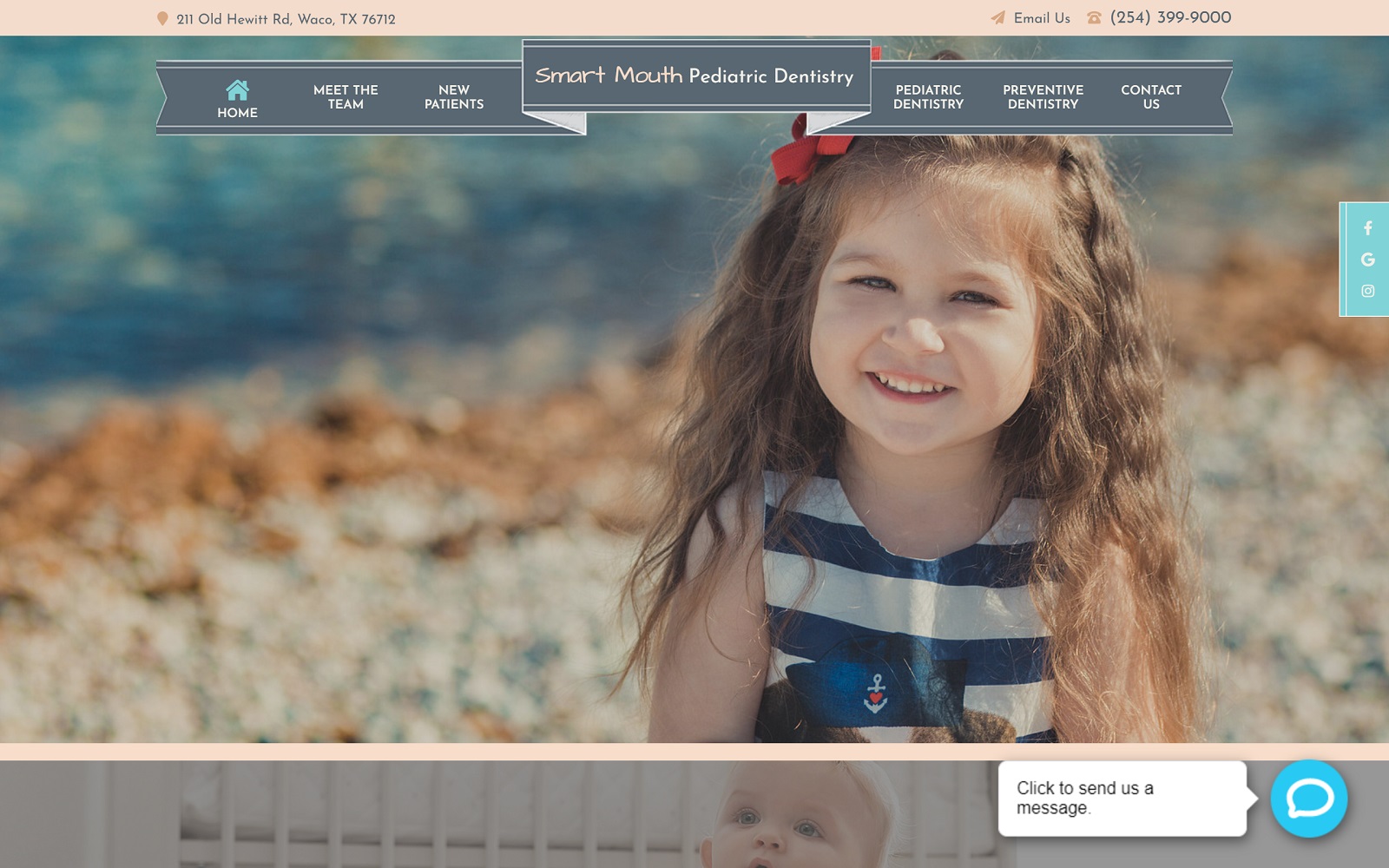 The screenshot of smart mouth pediatric dentistry smartmouthpedident. Com website