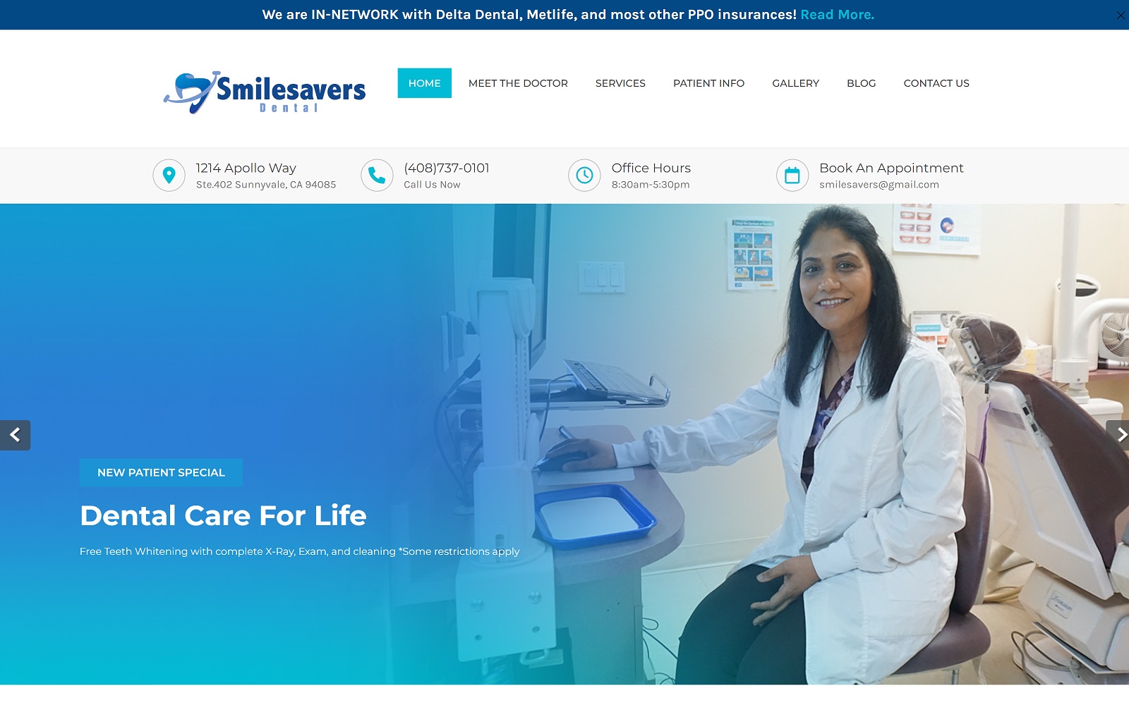 The screenshot of smilesavers dental smilesaversdental. Com website