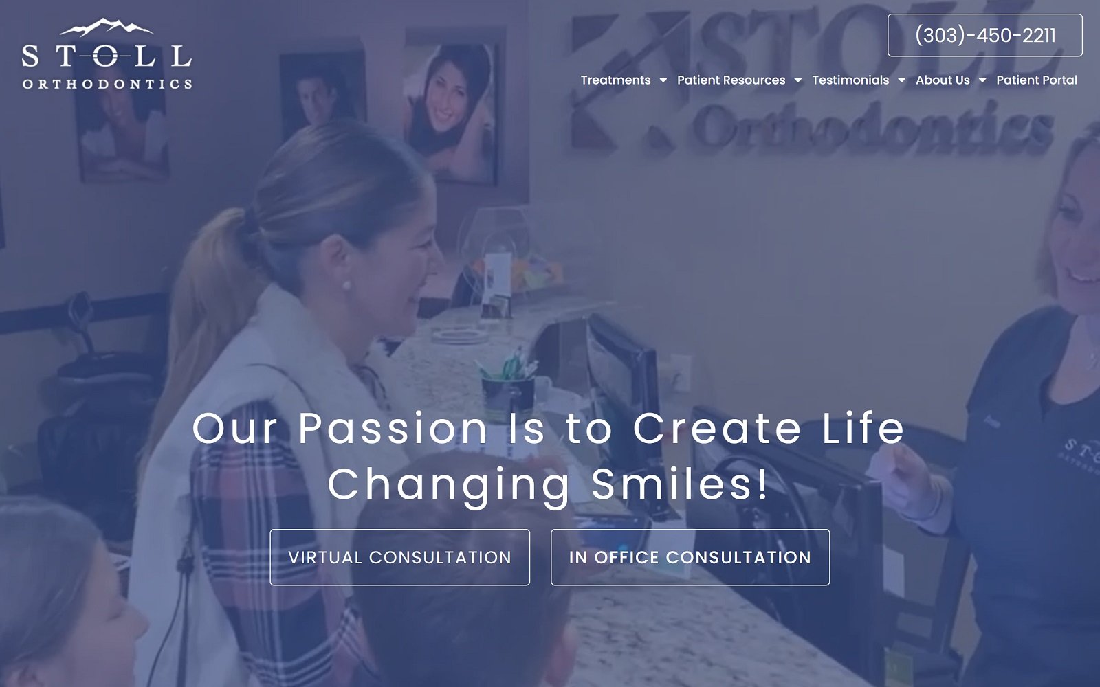 The screenshot of stoll orthodontics stollsmiles. Com dr. Gregory stoll website