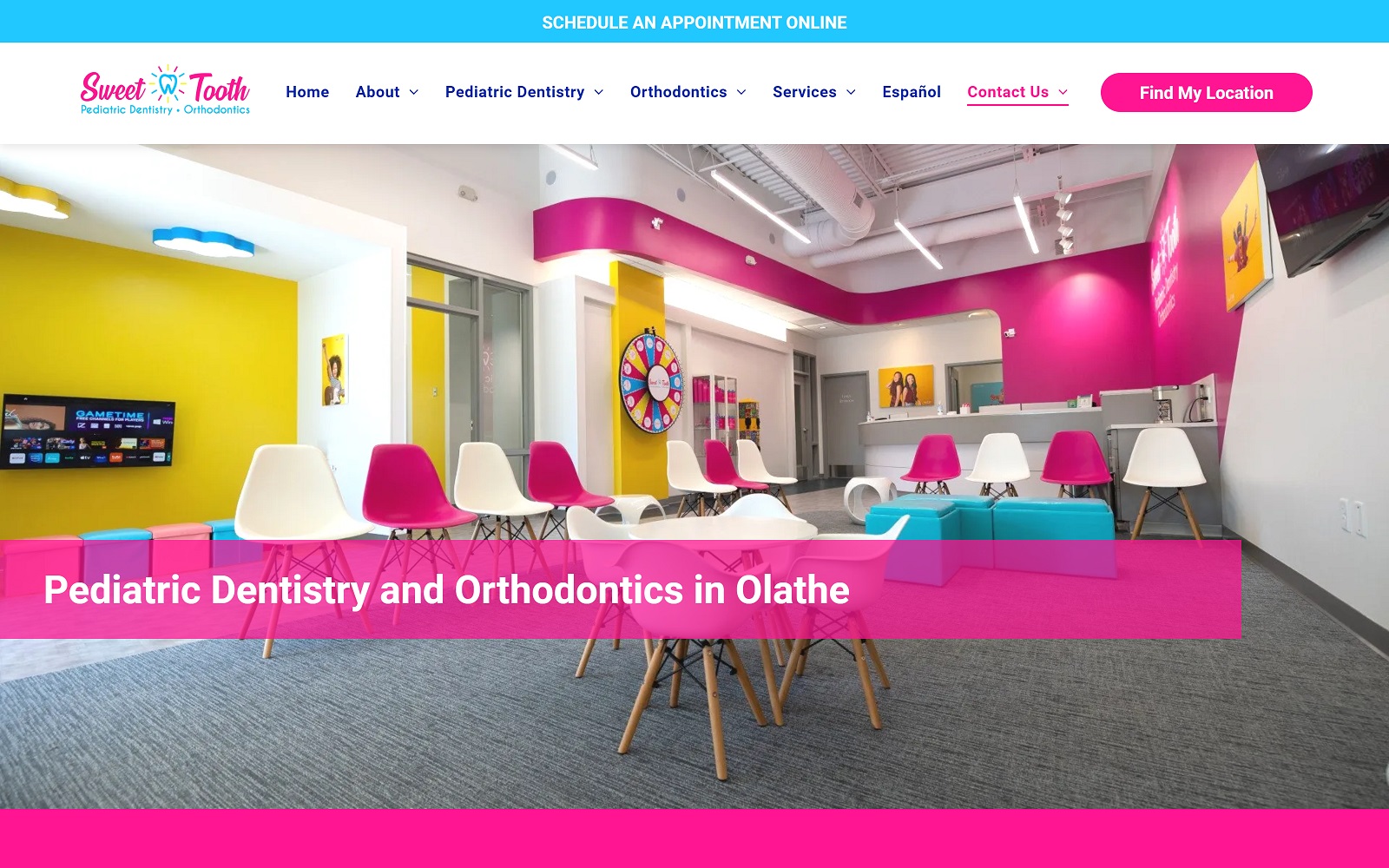 The screenshot of olathe kids dentistry  olathekidsdentistry. Com dr. David cobb website