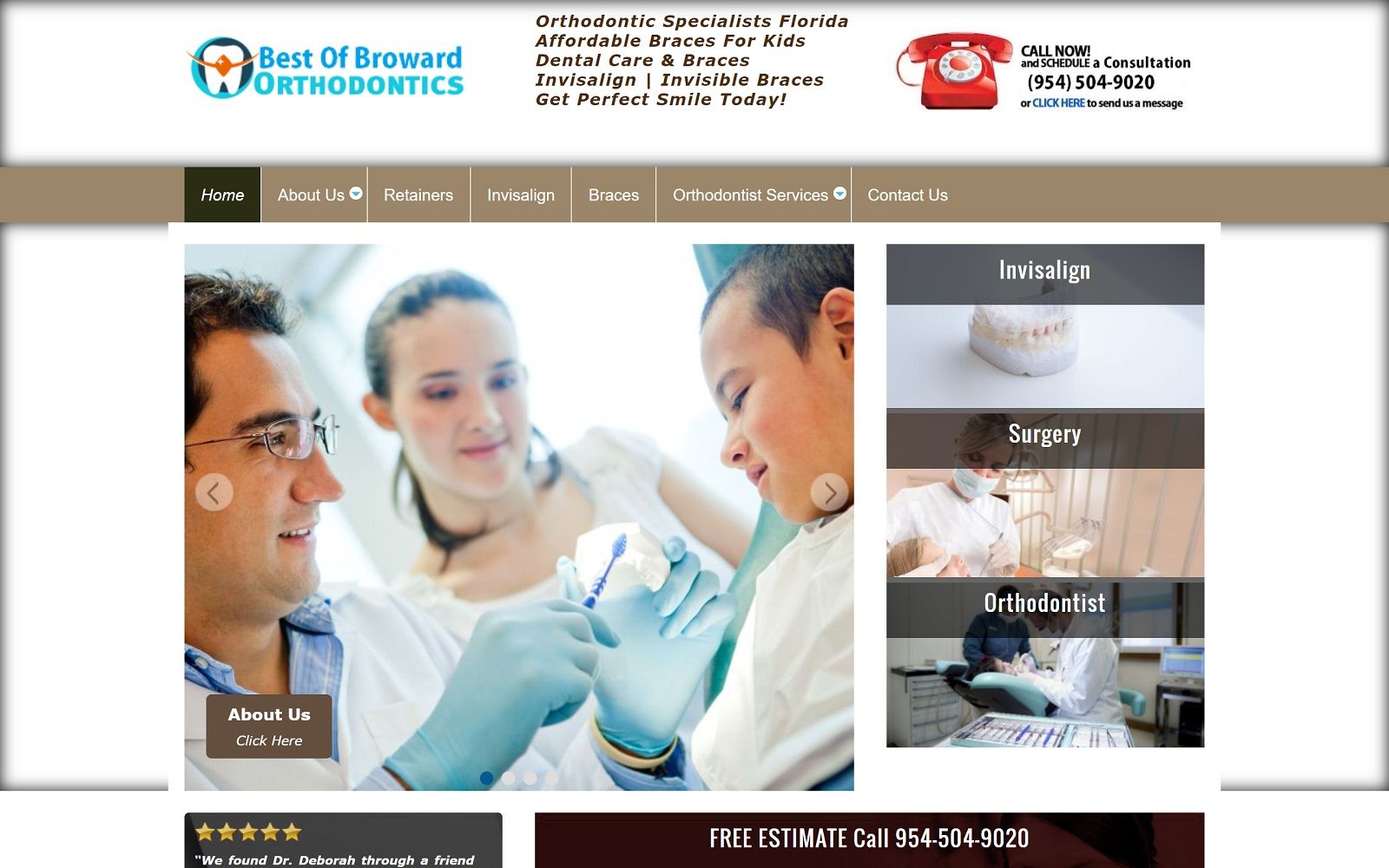 The screenshot of the best of broward orthodontists thebestofbroward. Com/orthodontists website